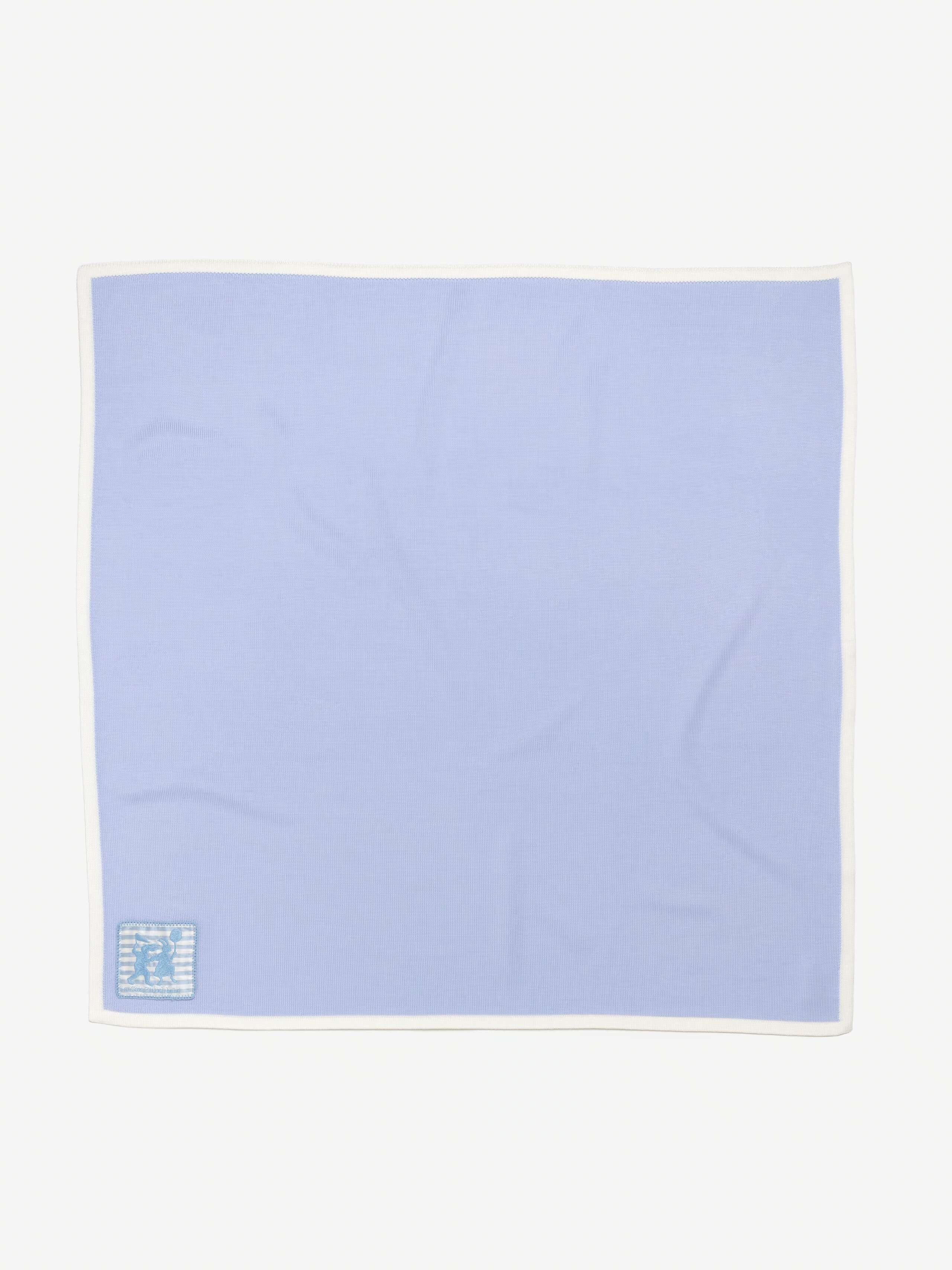 Product Shot of Baby Knit Blanket in Sky Blue