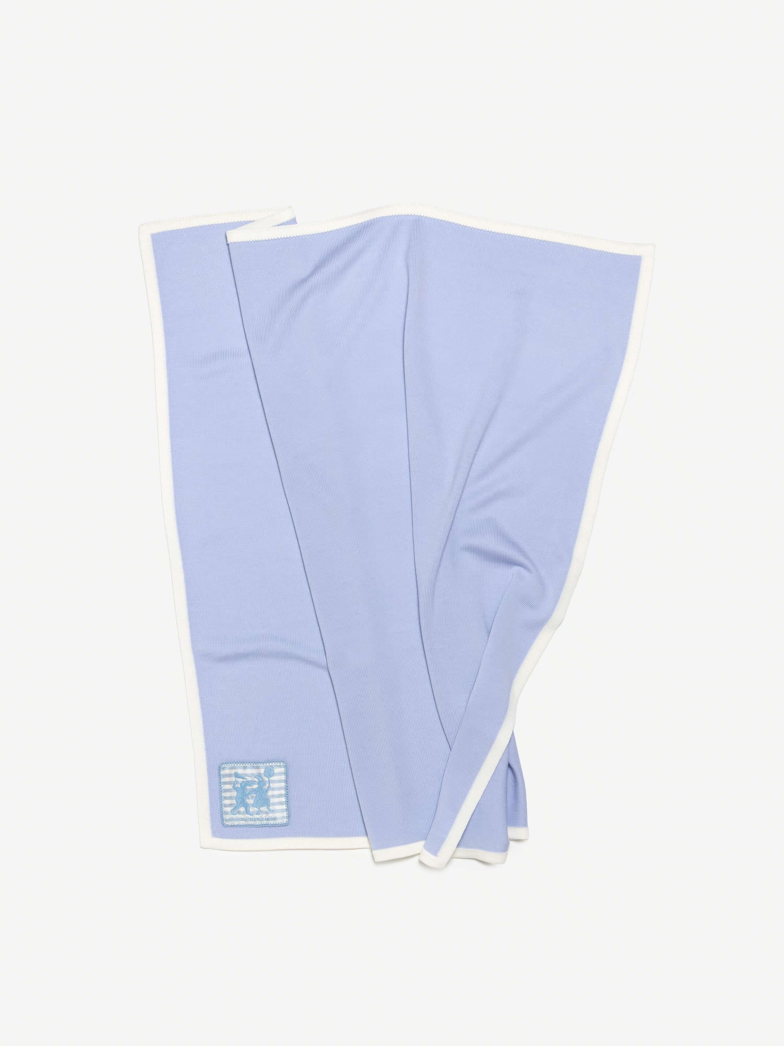Product Shot of Baby Knit Blanket in Sky Blue