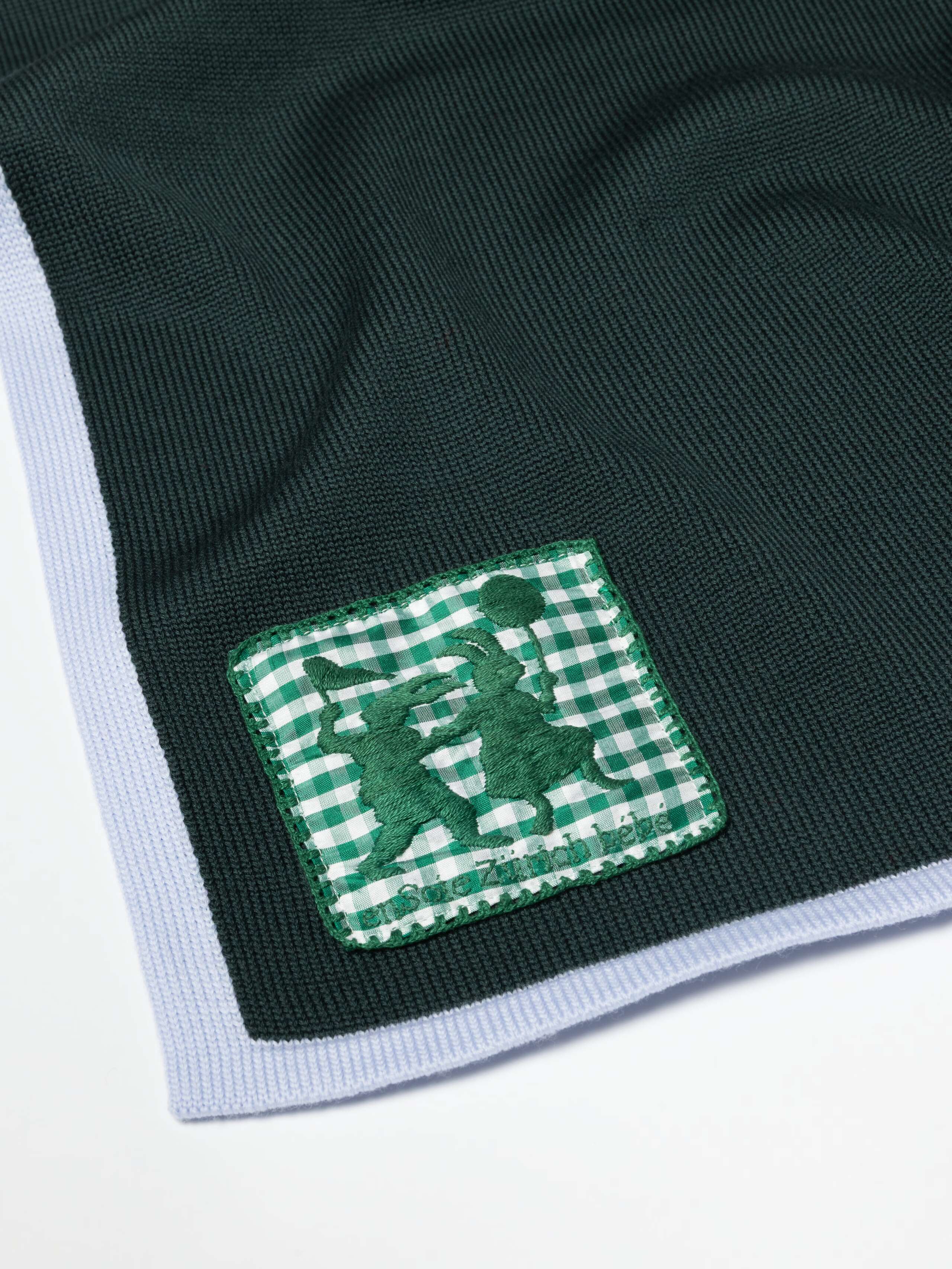 Detail Shot of Baby Knit Blanket in Meadow Green