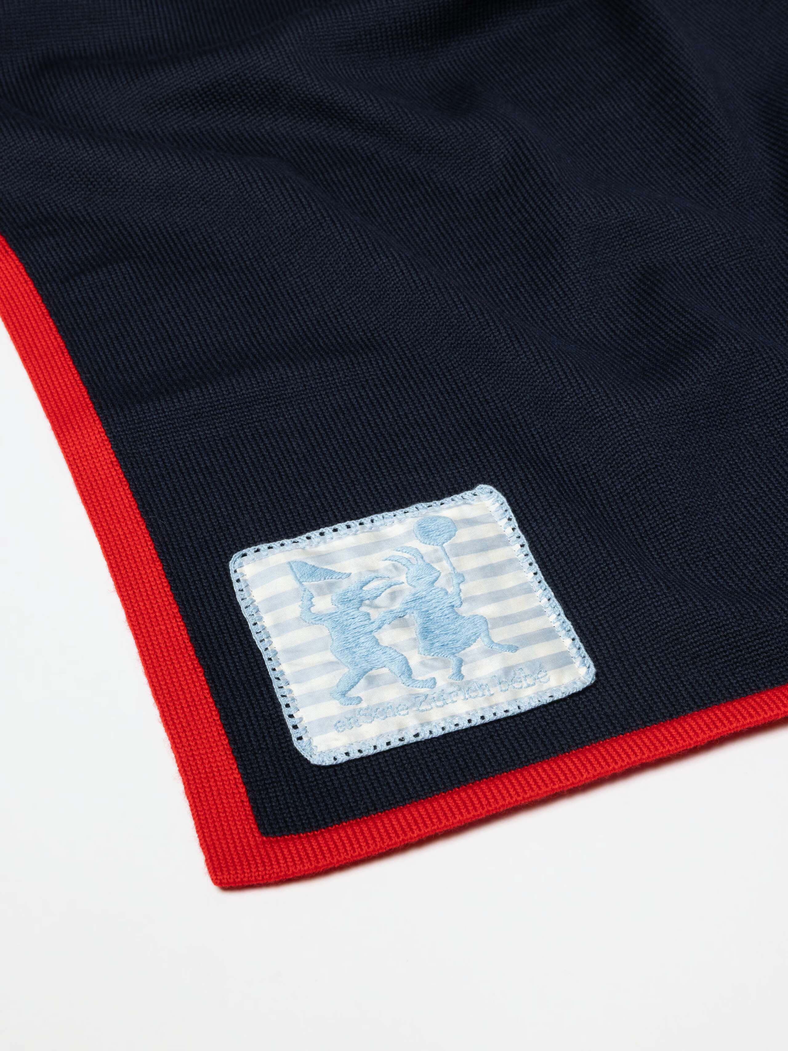 Detail Shot of Baby Knit Blanket in Midnight Navy