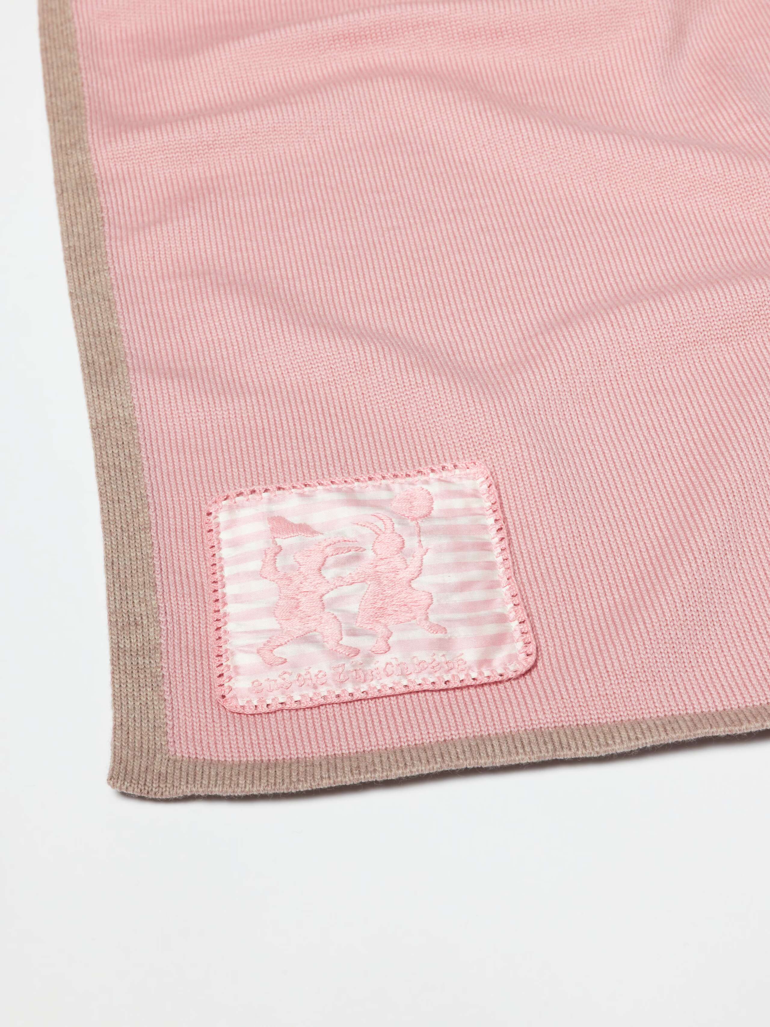 Detail Shot of Baby Knit Blanket in Blush Rose 