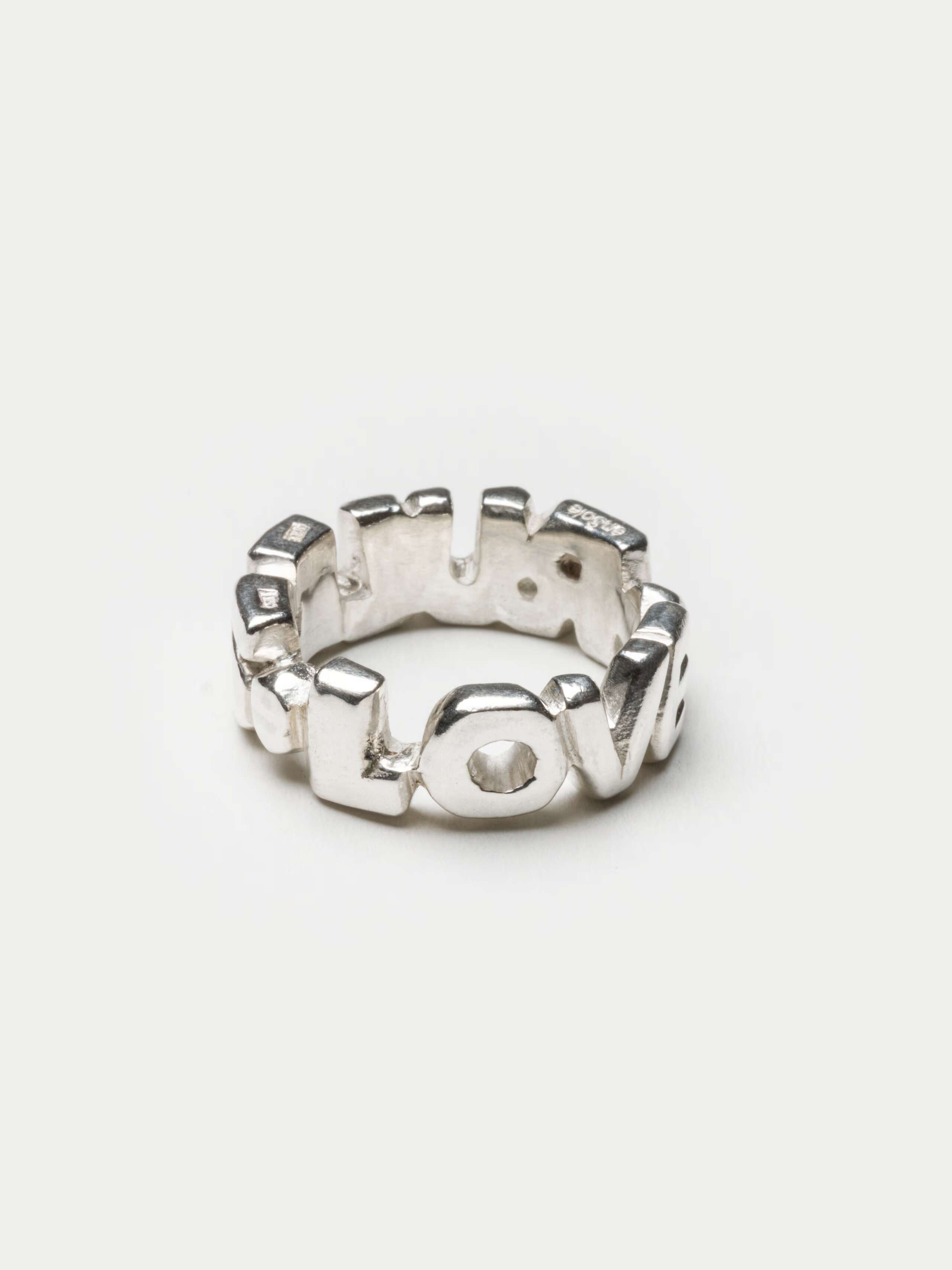 Product Shot of Love Rules Ring in Silver