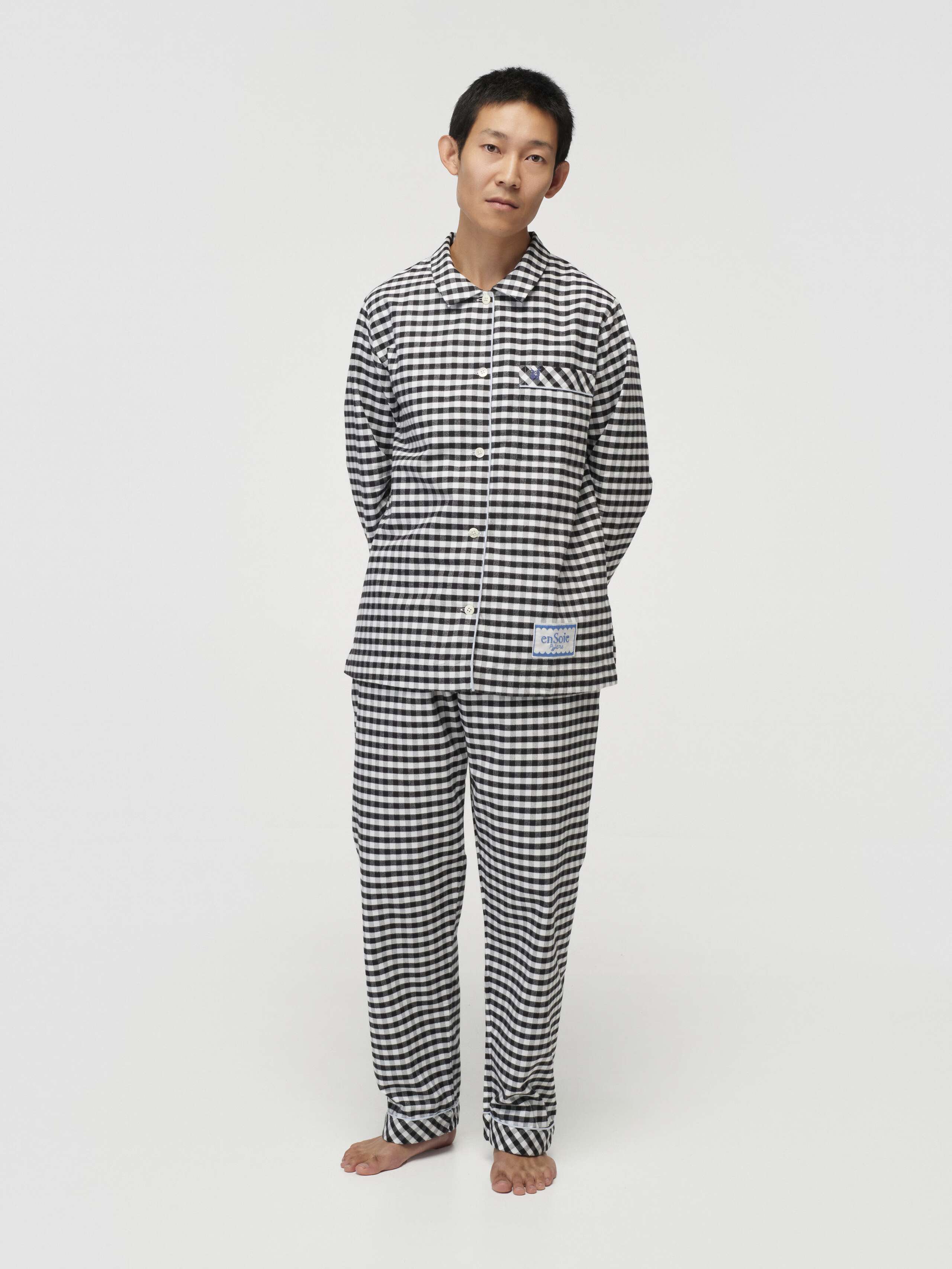 Model Wearing New Valentine Pyjama in Black 