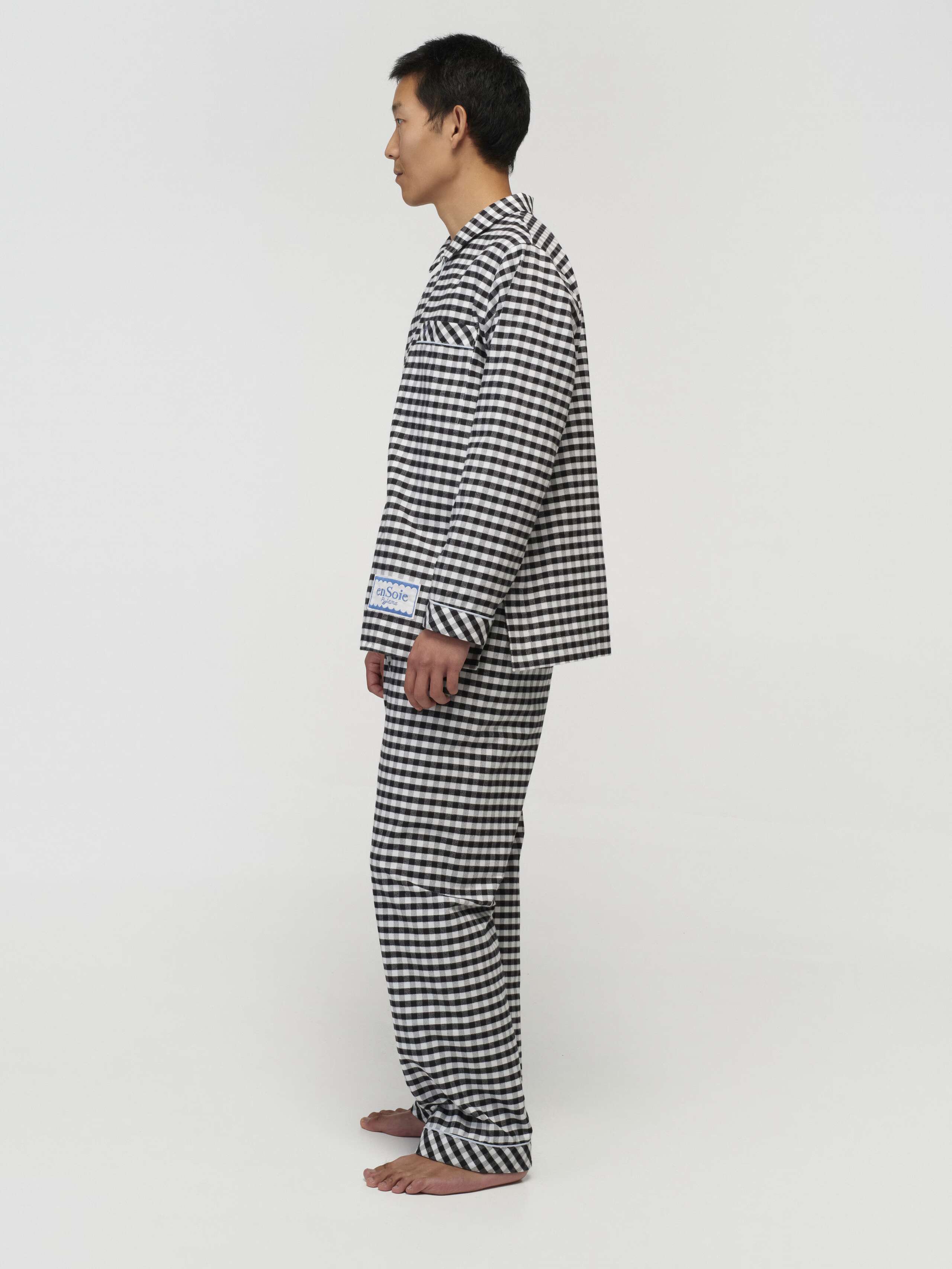 Model Wearing New Valentine Pyjama in Black 