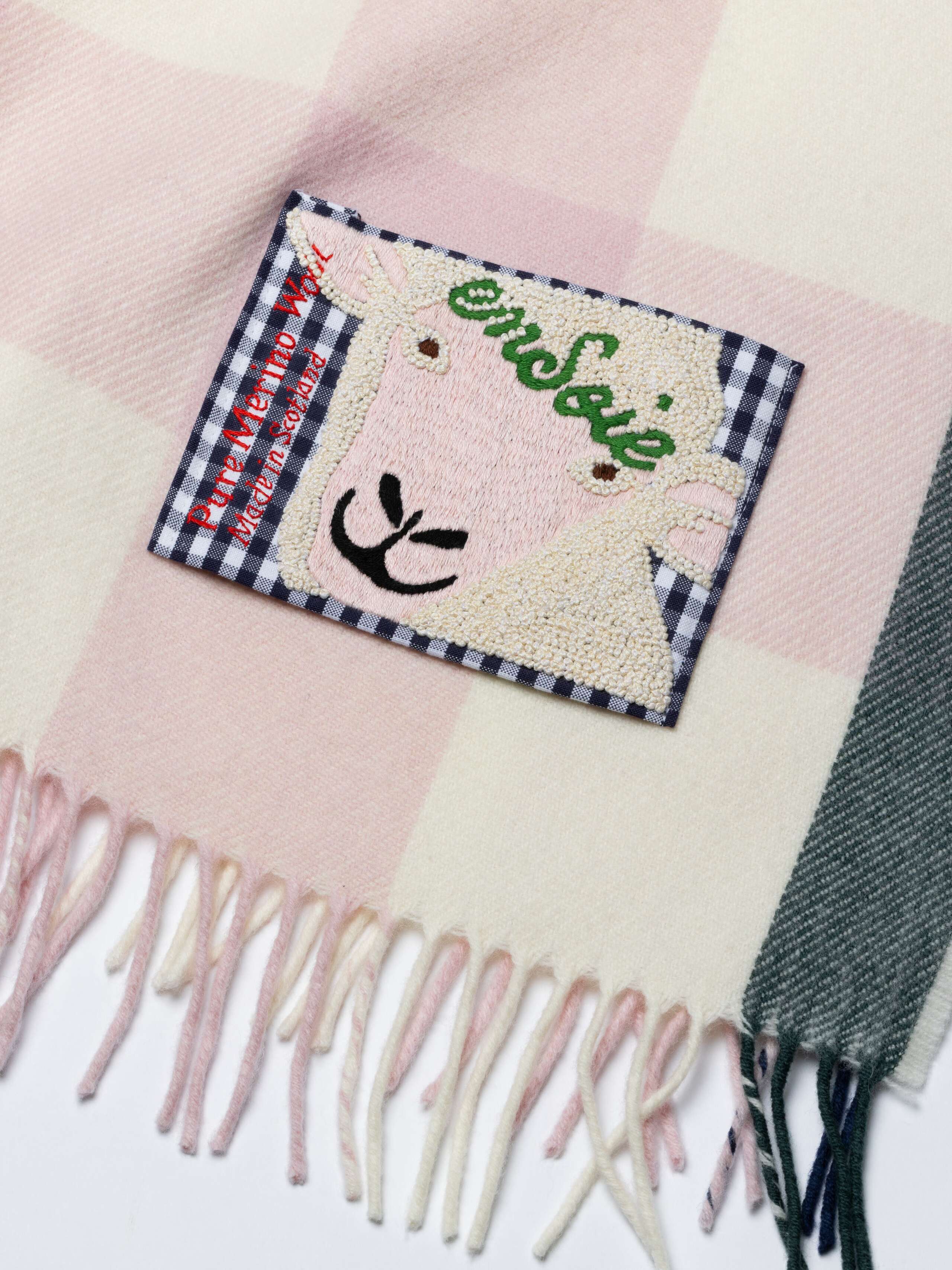 Product Shot of James Wool Blanket in Soft Pink 