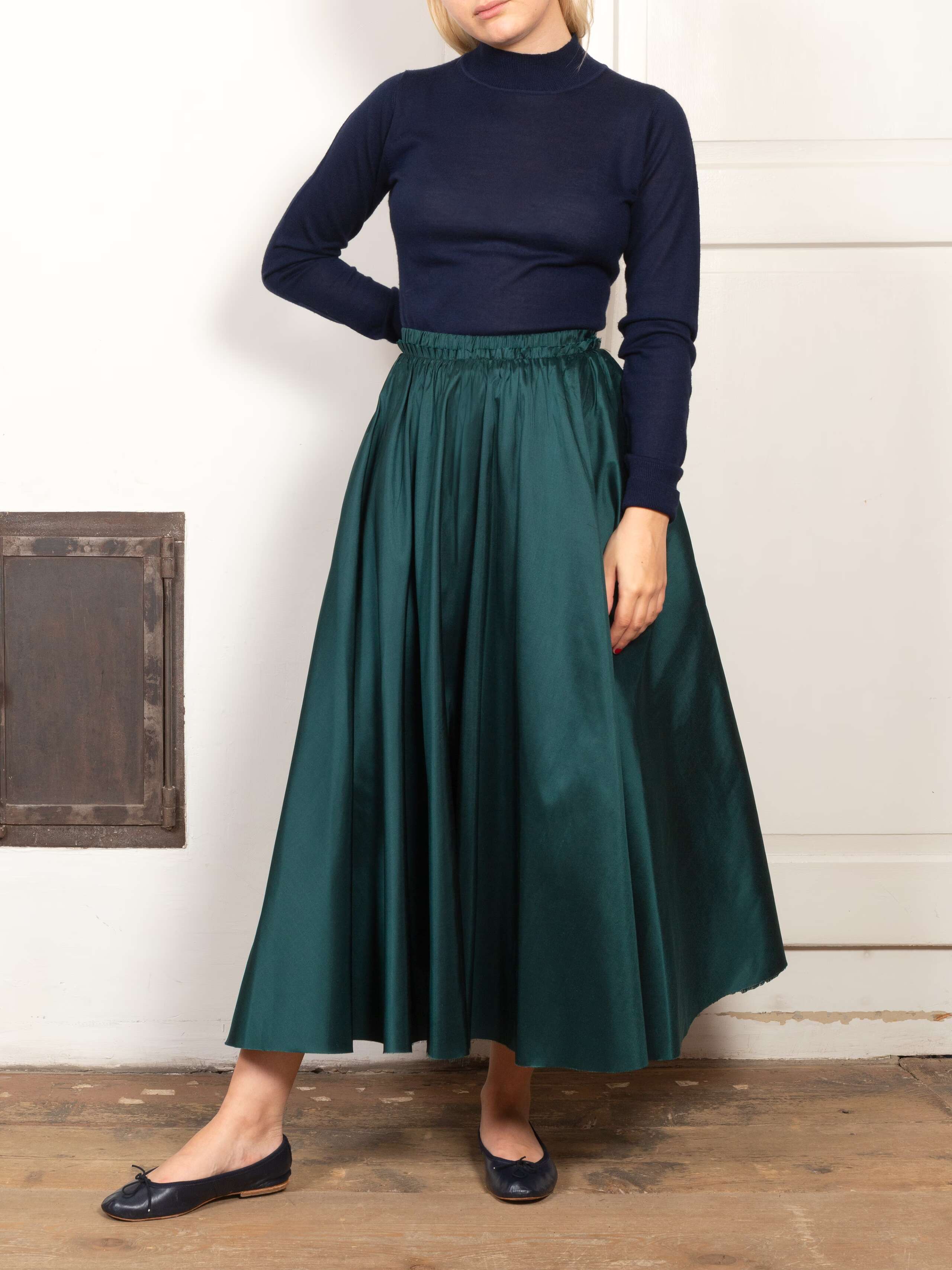 Berta doupion silk skirt