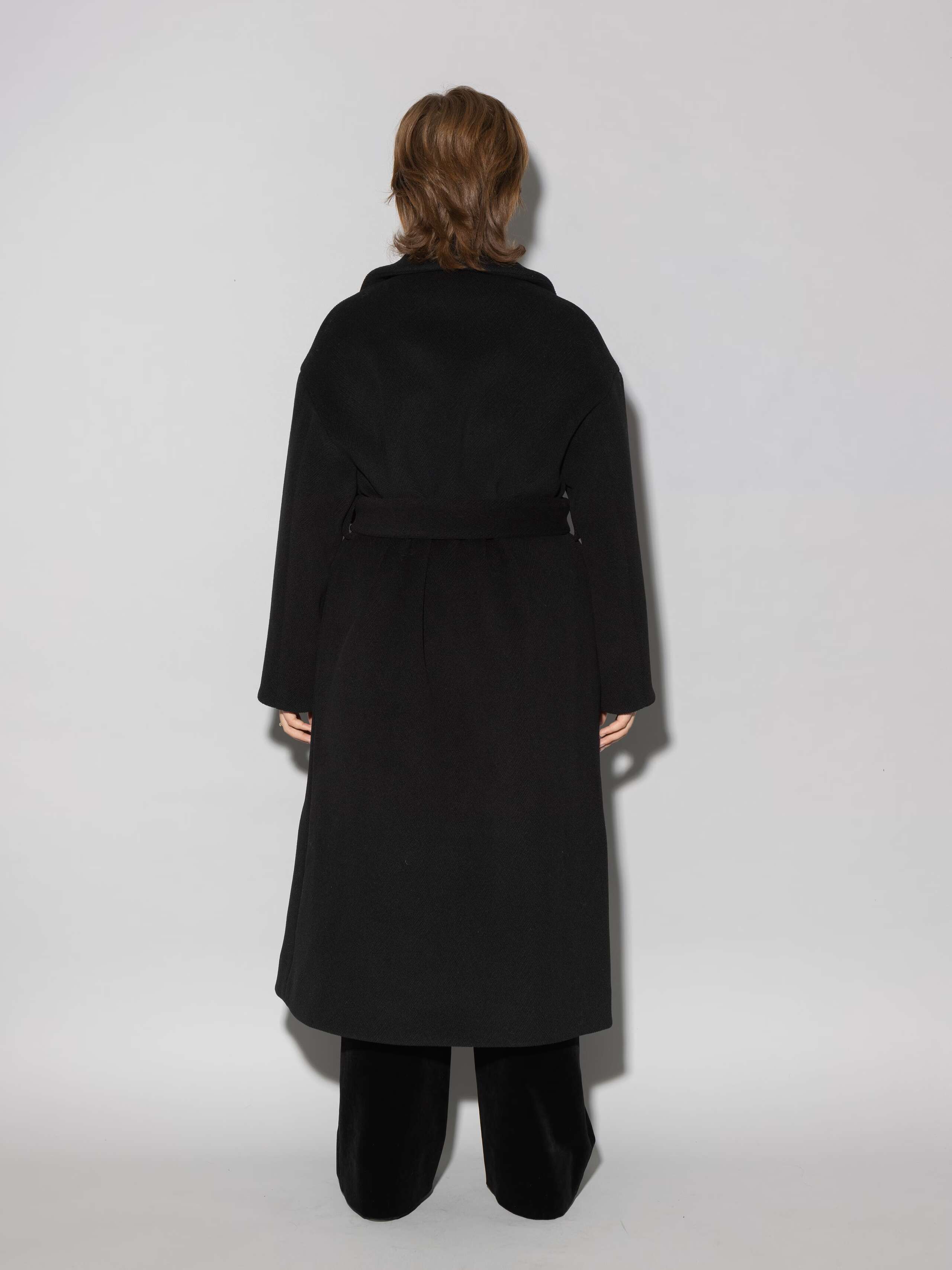 Vittore coat black heavy wool