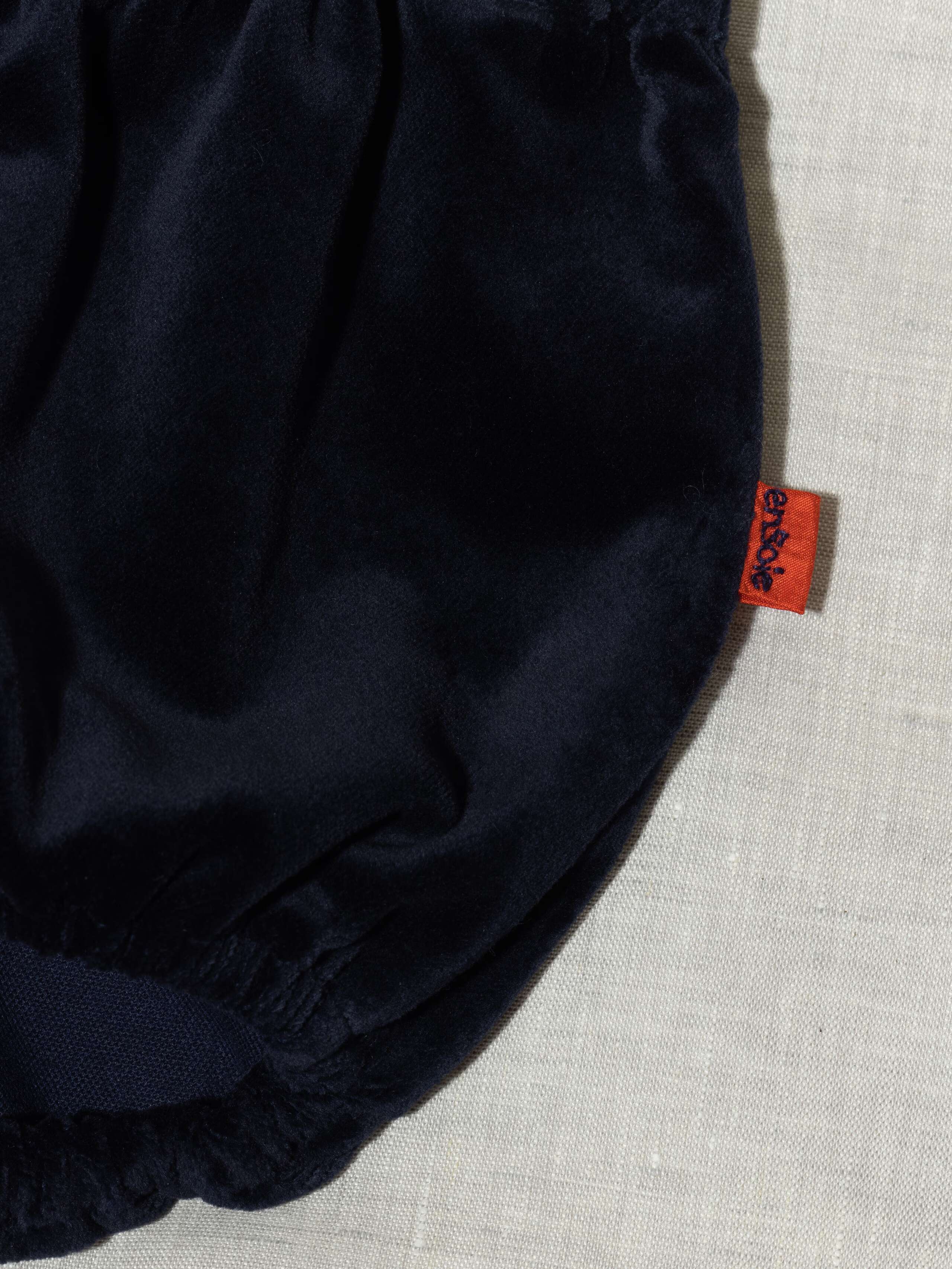 Beautiful cotton velvet bloomers in dark navy handmade in Zurich