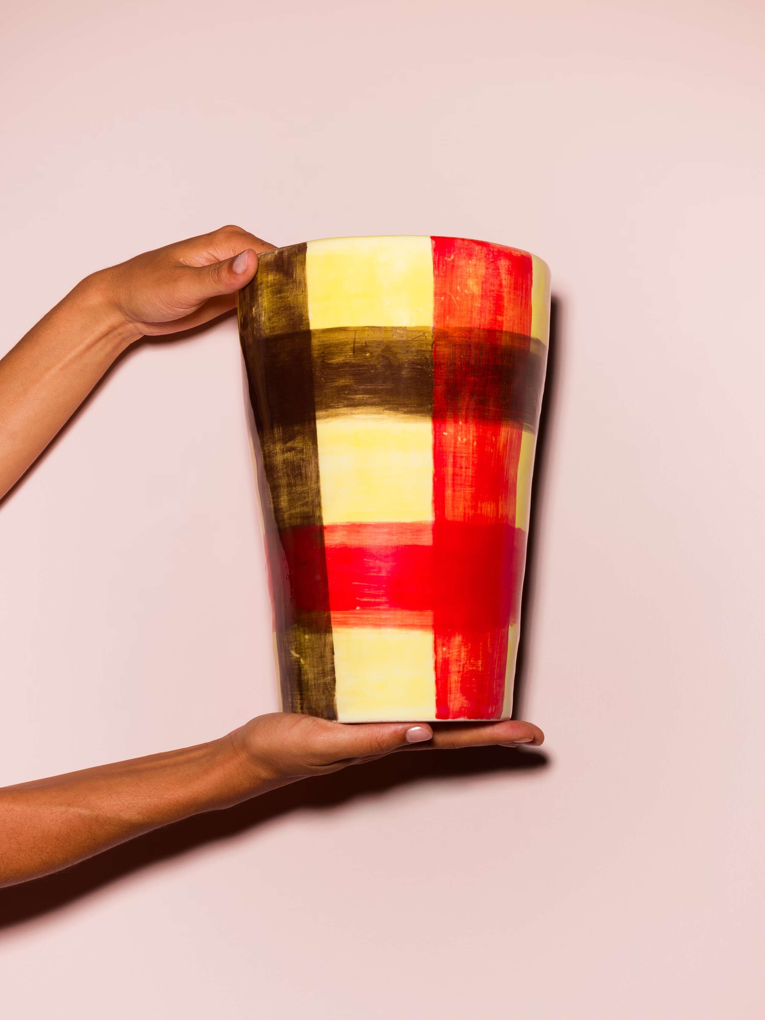 Picture of a medium sized hand painted vase