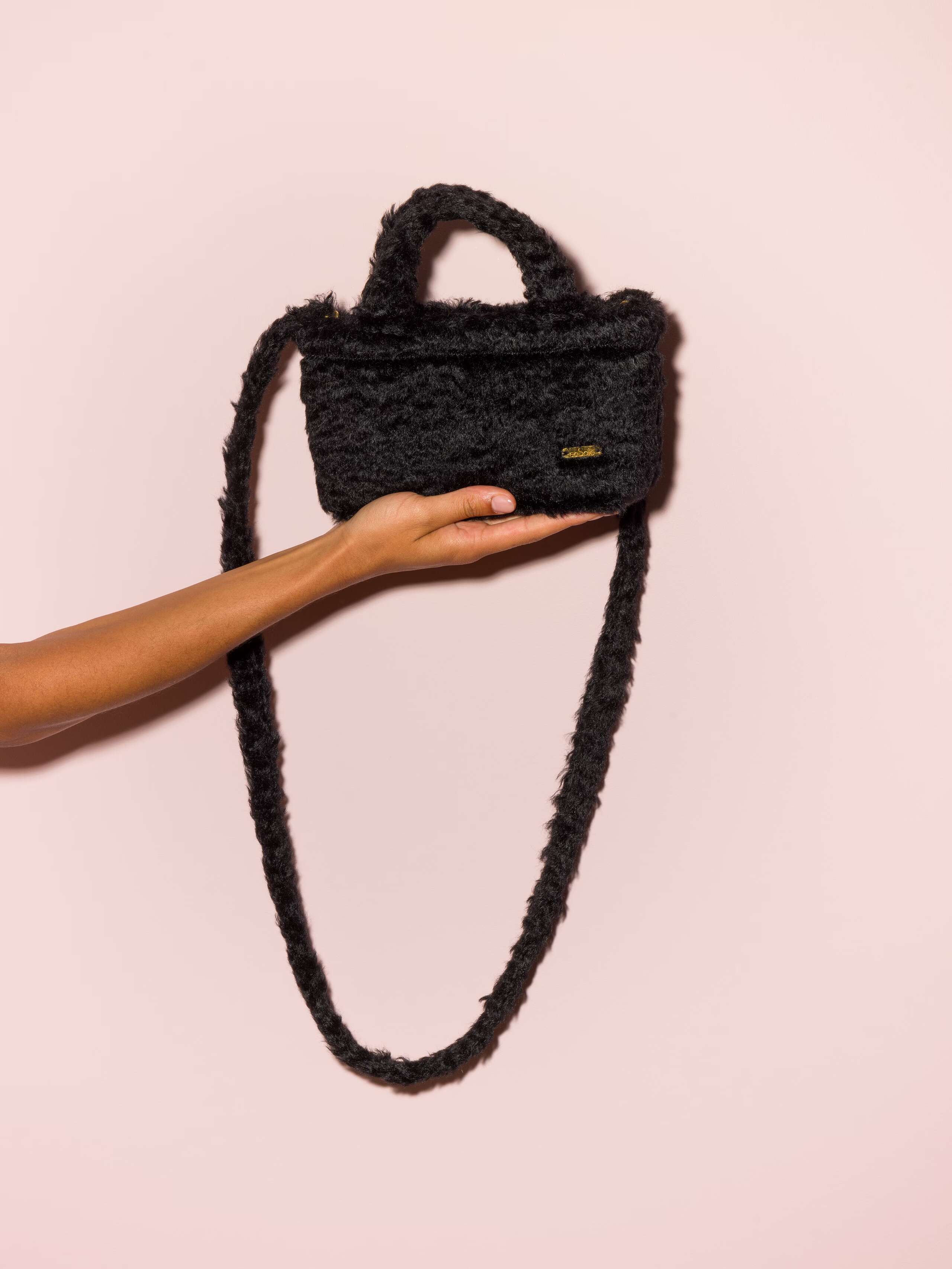 Picture of a micro bag in a soft mohair fabric