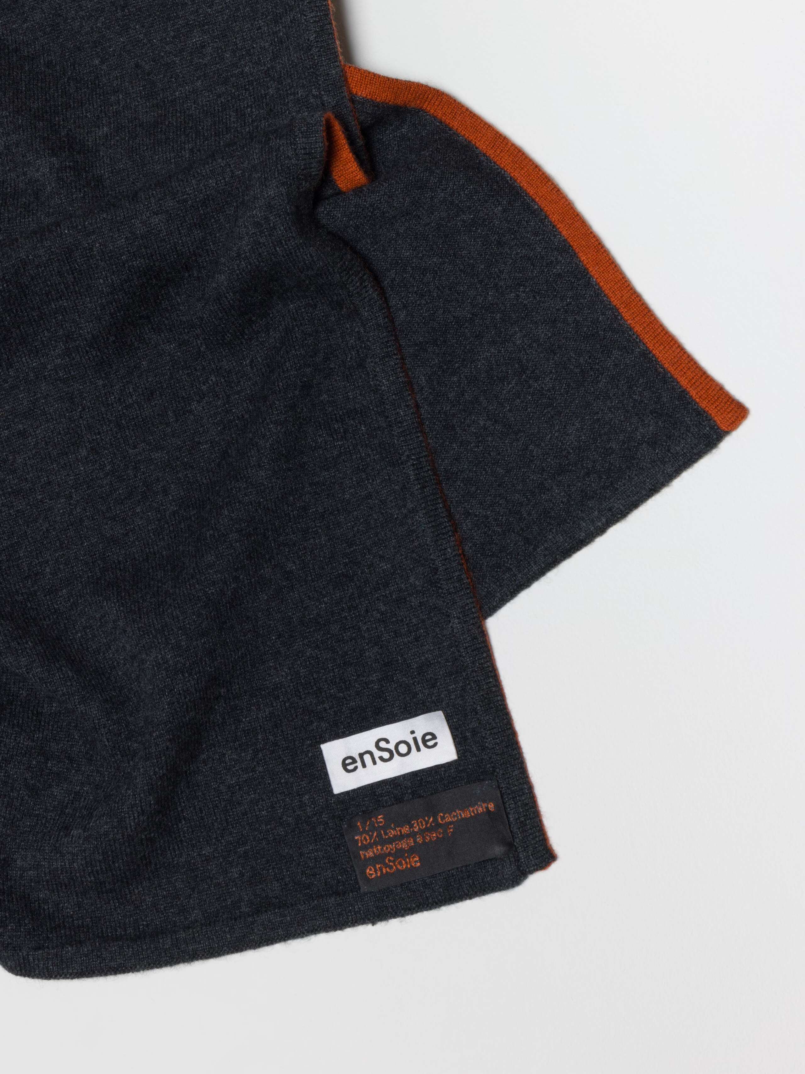 Vera scarf jersey knit wool and cashmere in Chimney Grey