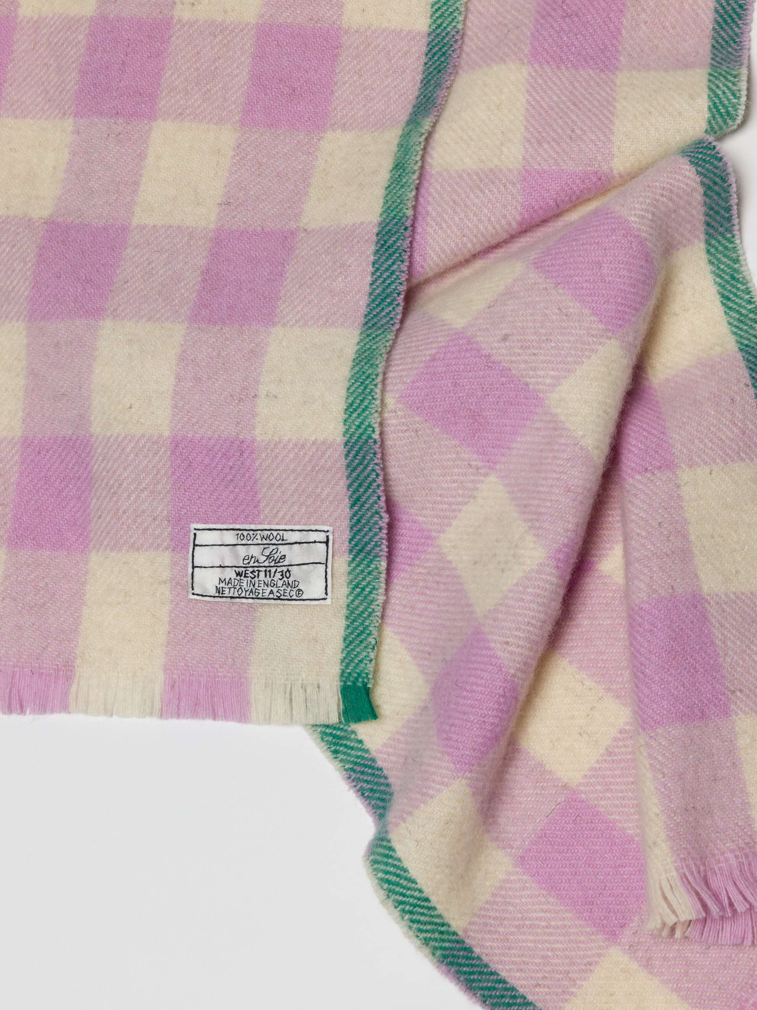 Dale scarf in Lavender rose vichy with green borders West
