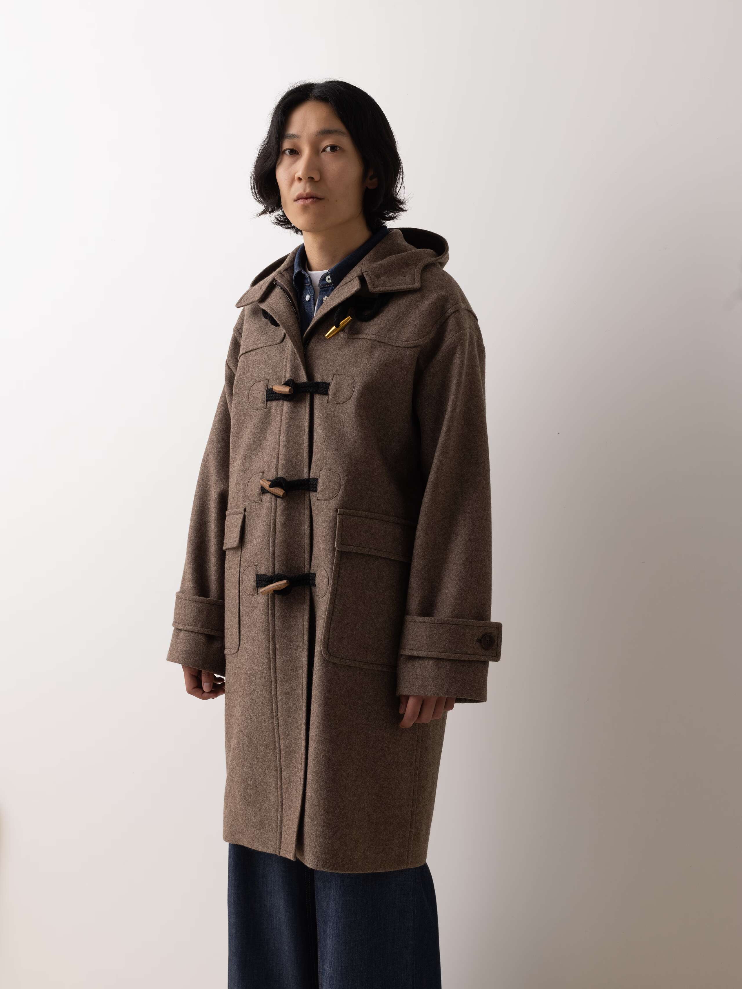 Loden Otis Duffle Coat Wool melange brown