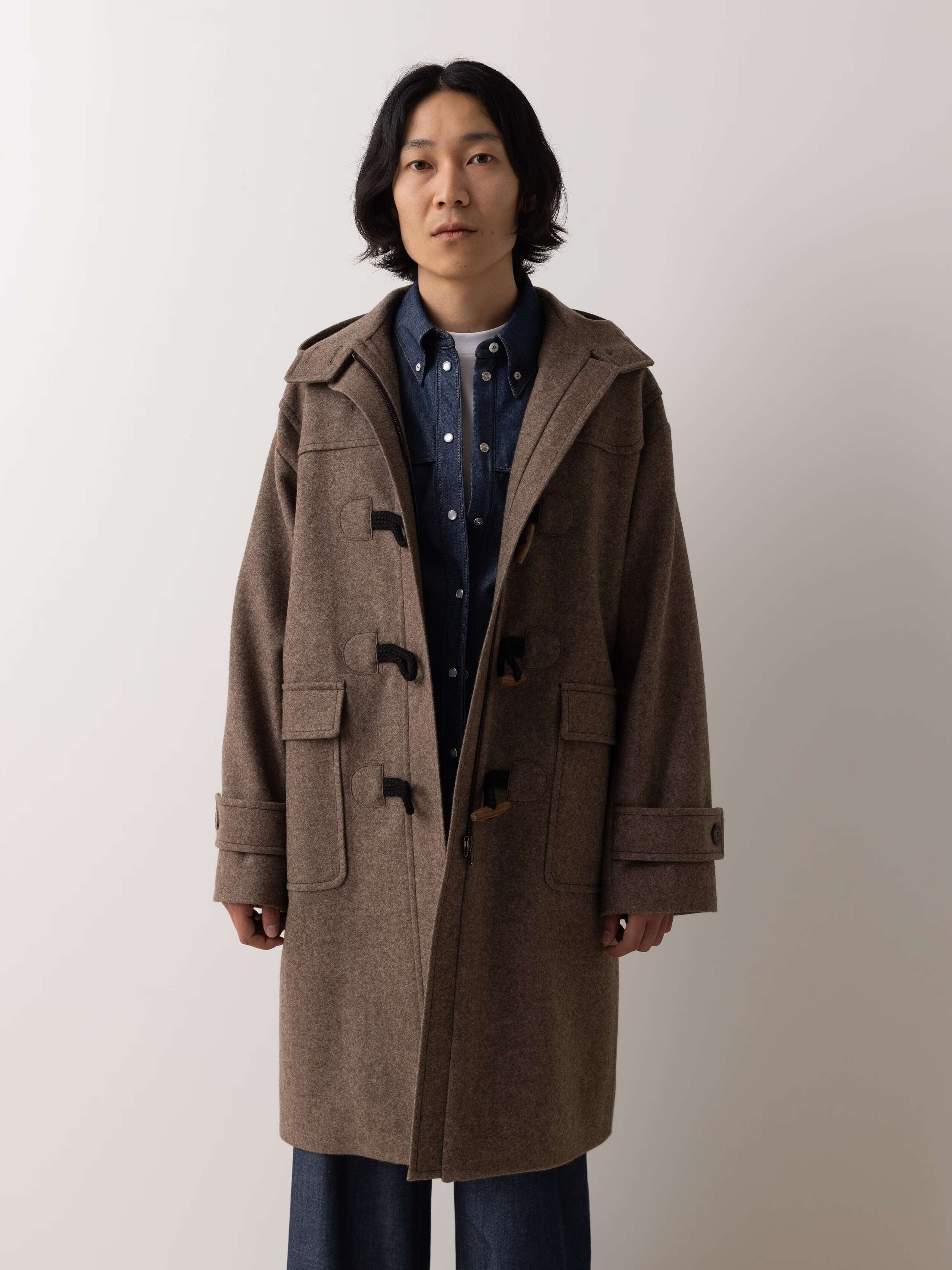 Loden Otis Duffle Coat Wool melange brown