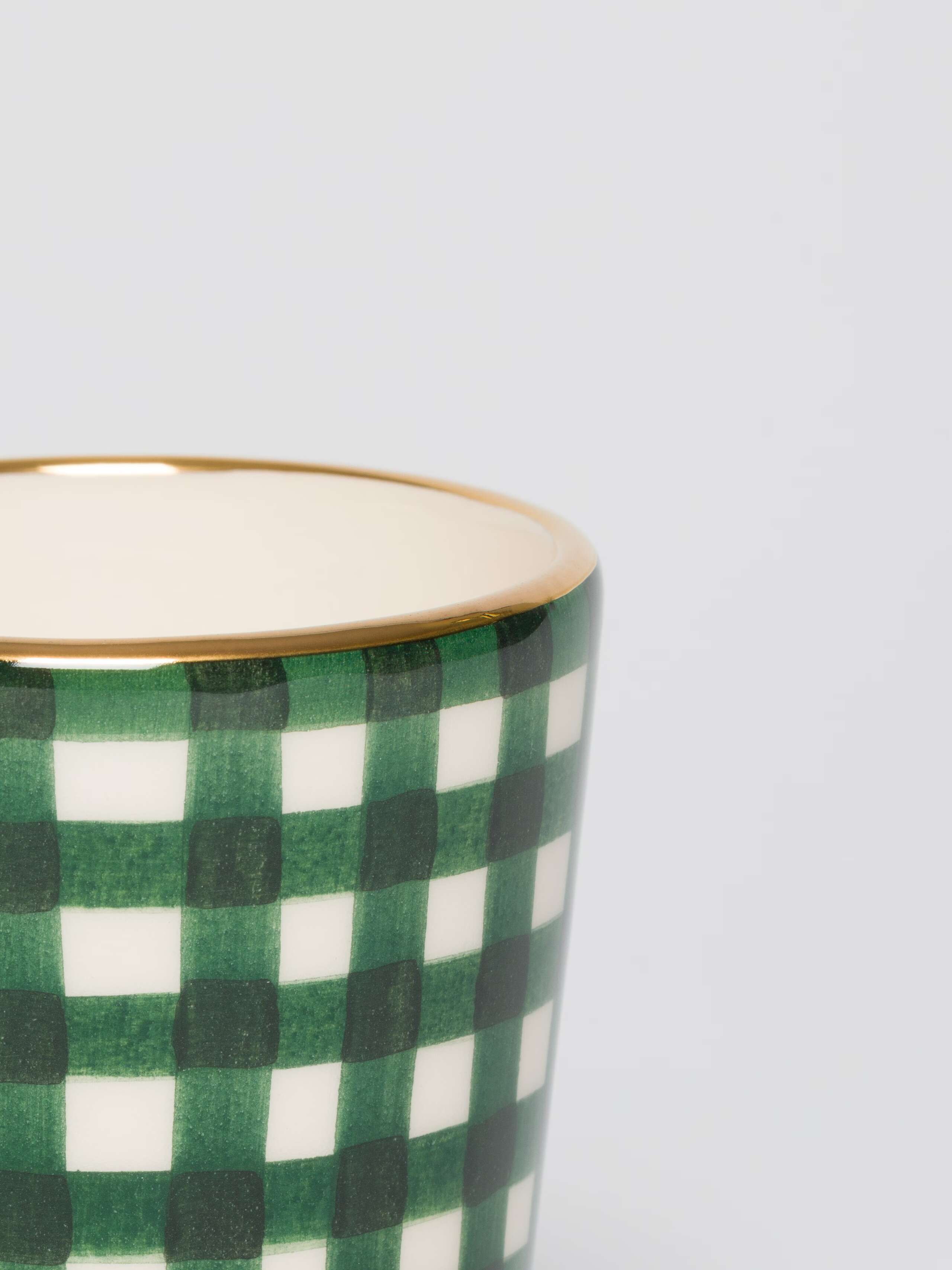 Sourire cups vichy linden green handpainted