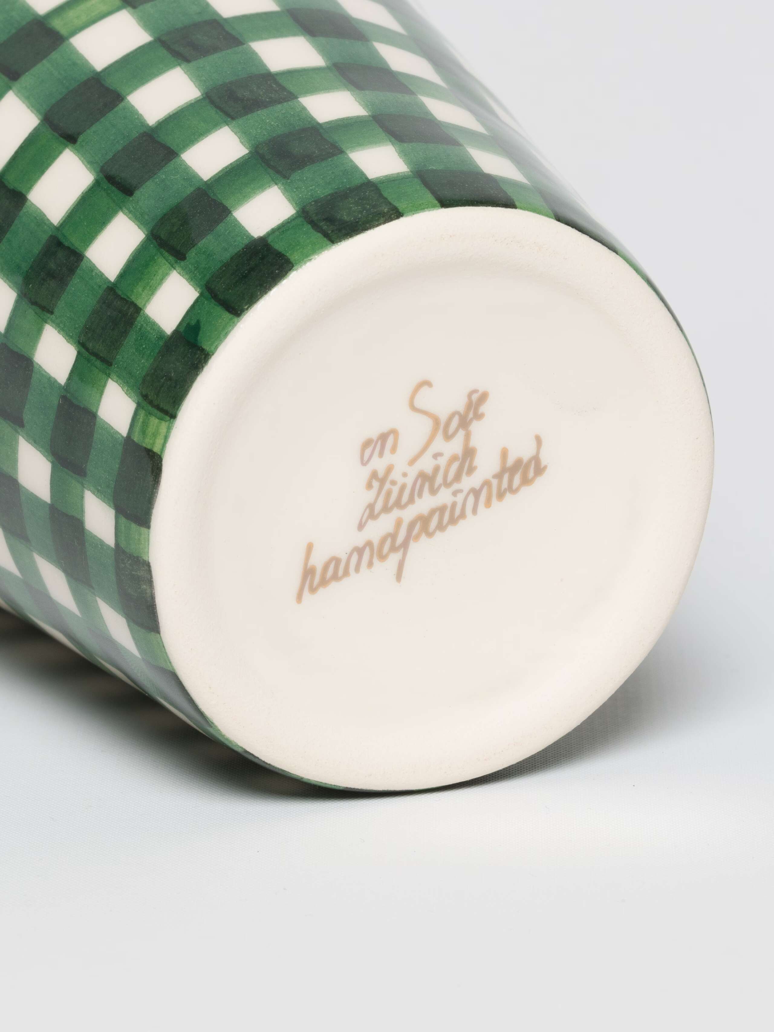 Sourire cups vichy linden green handpainted