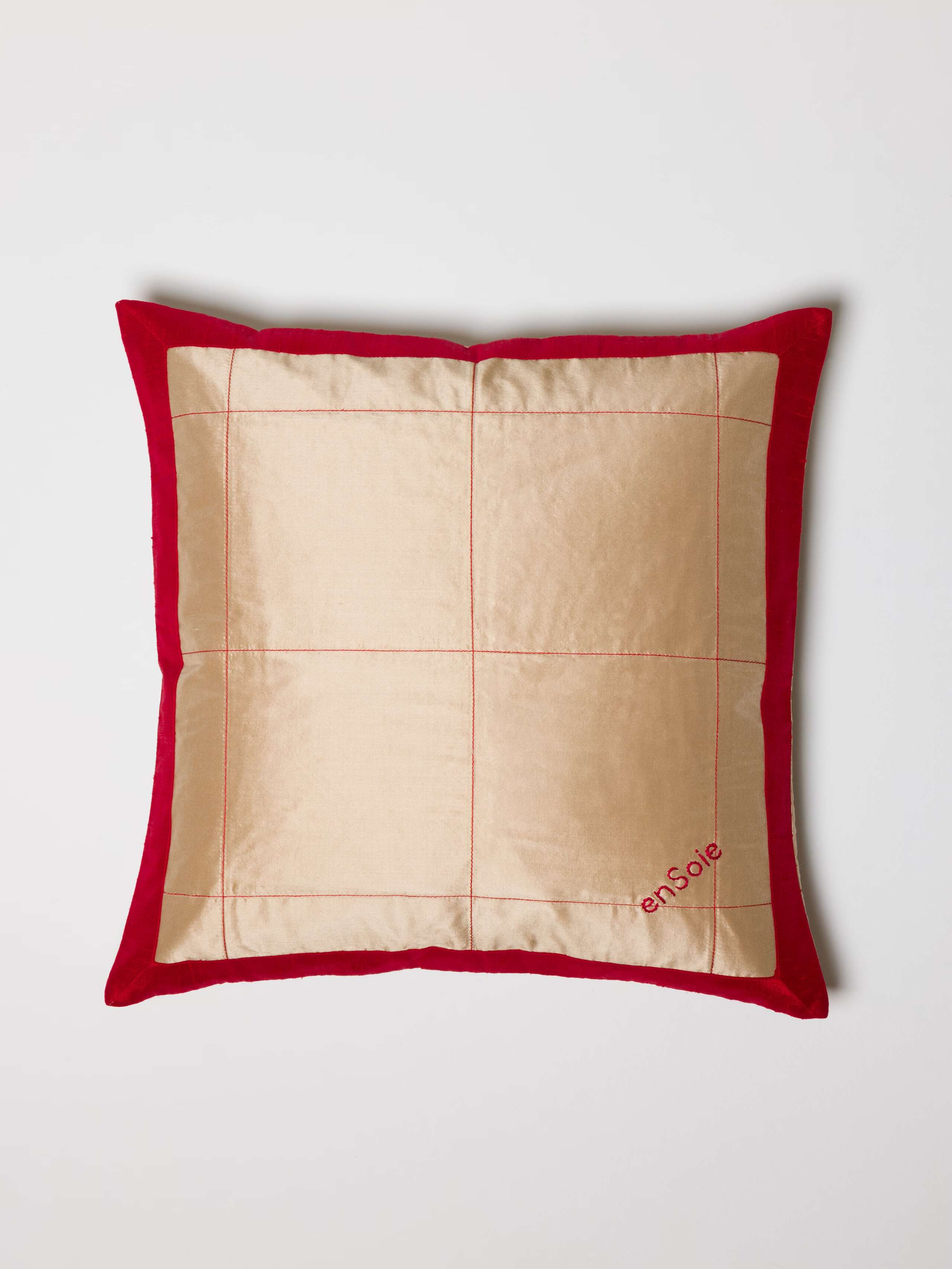 Sophie and Mila Quilt and Pillow Set in doupion silk gold red