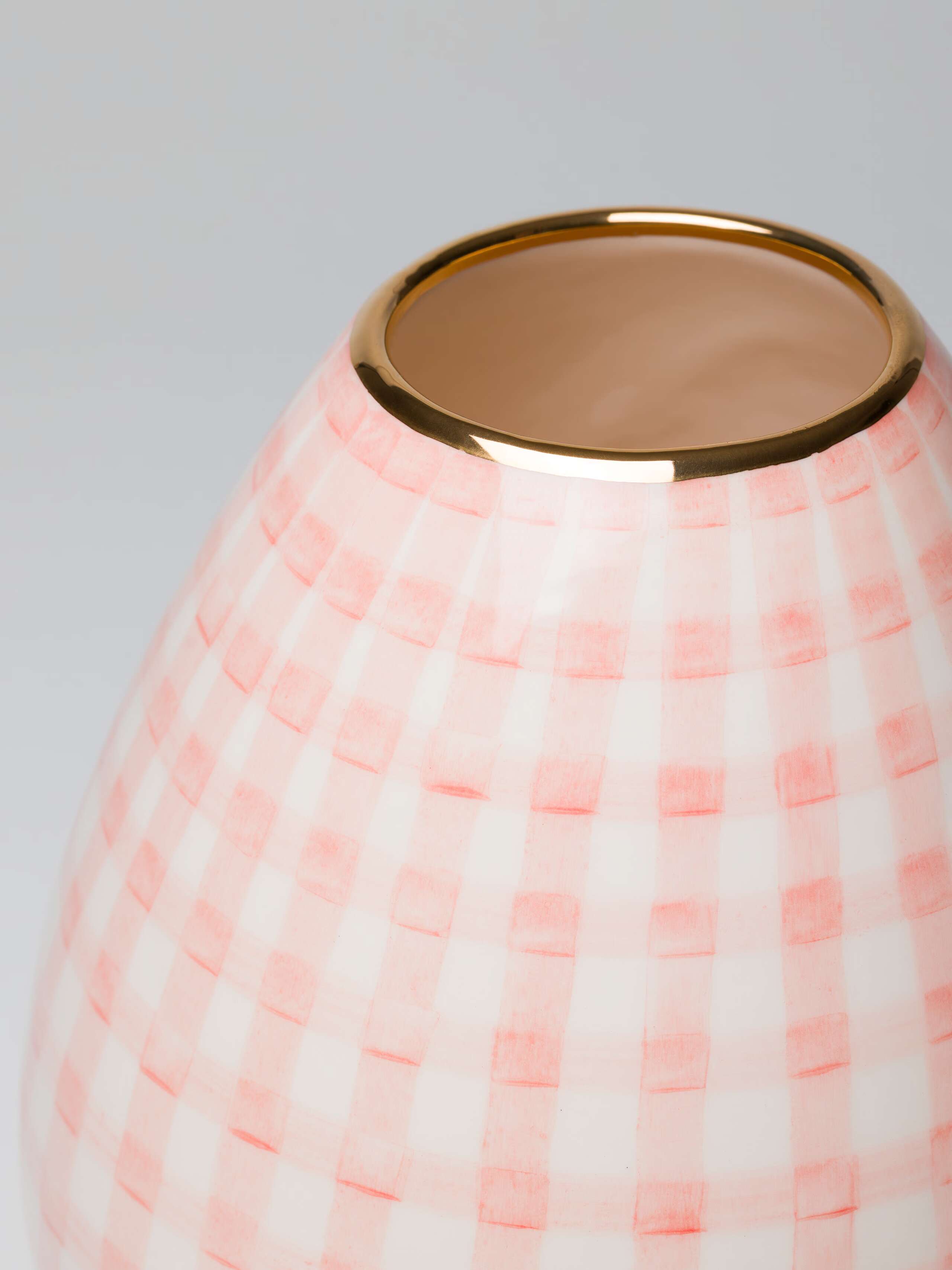 Vase vichy candy pink in two sizes