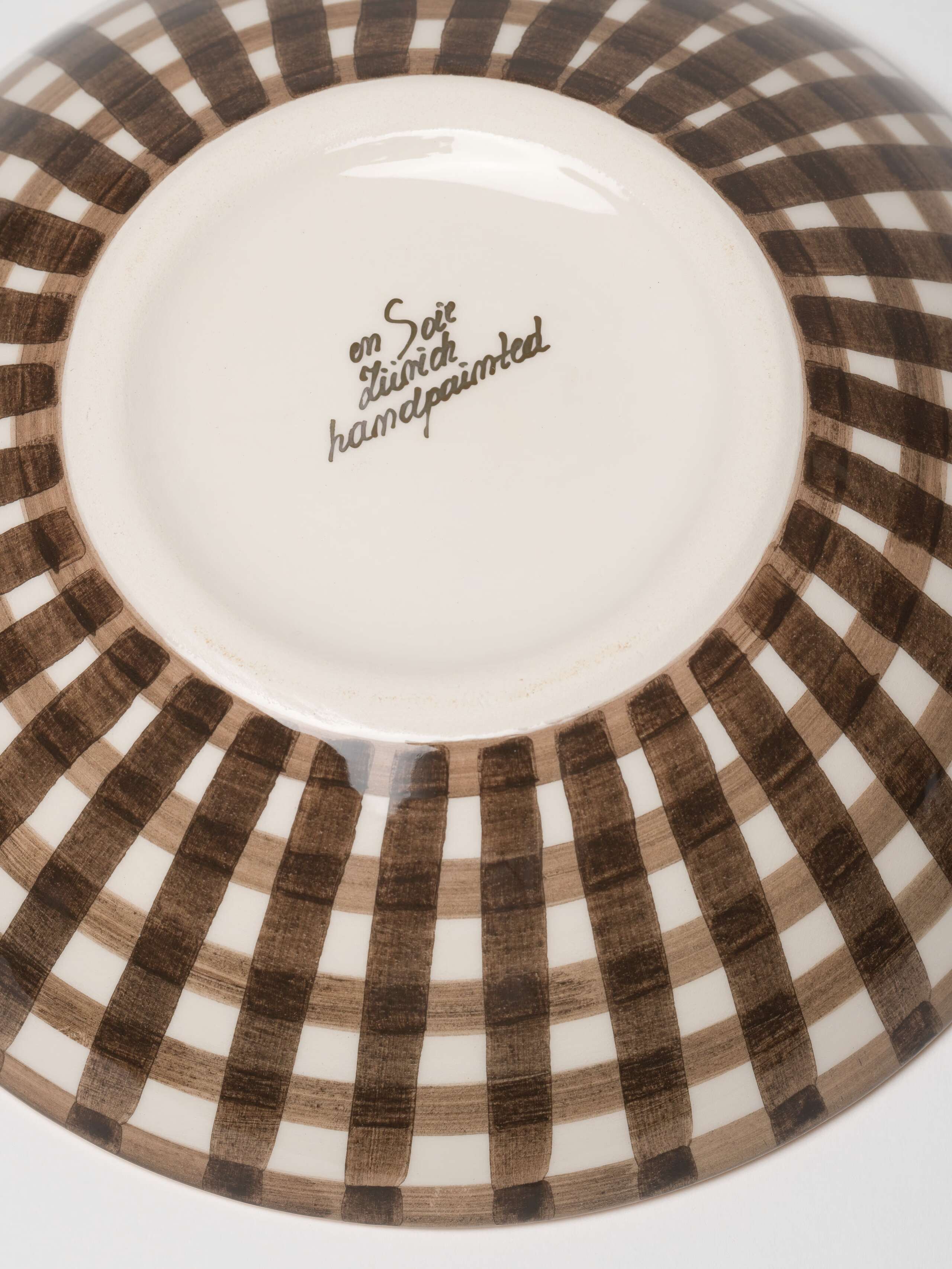 Beau Bowl close up of hand painted signature