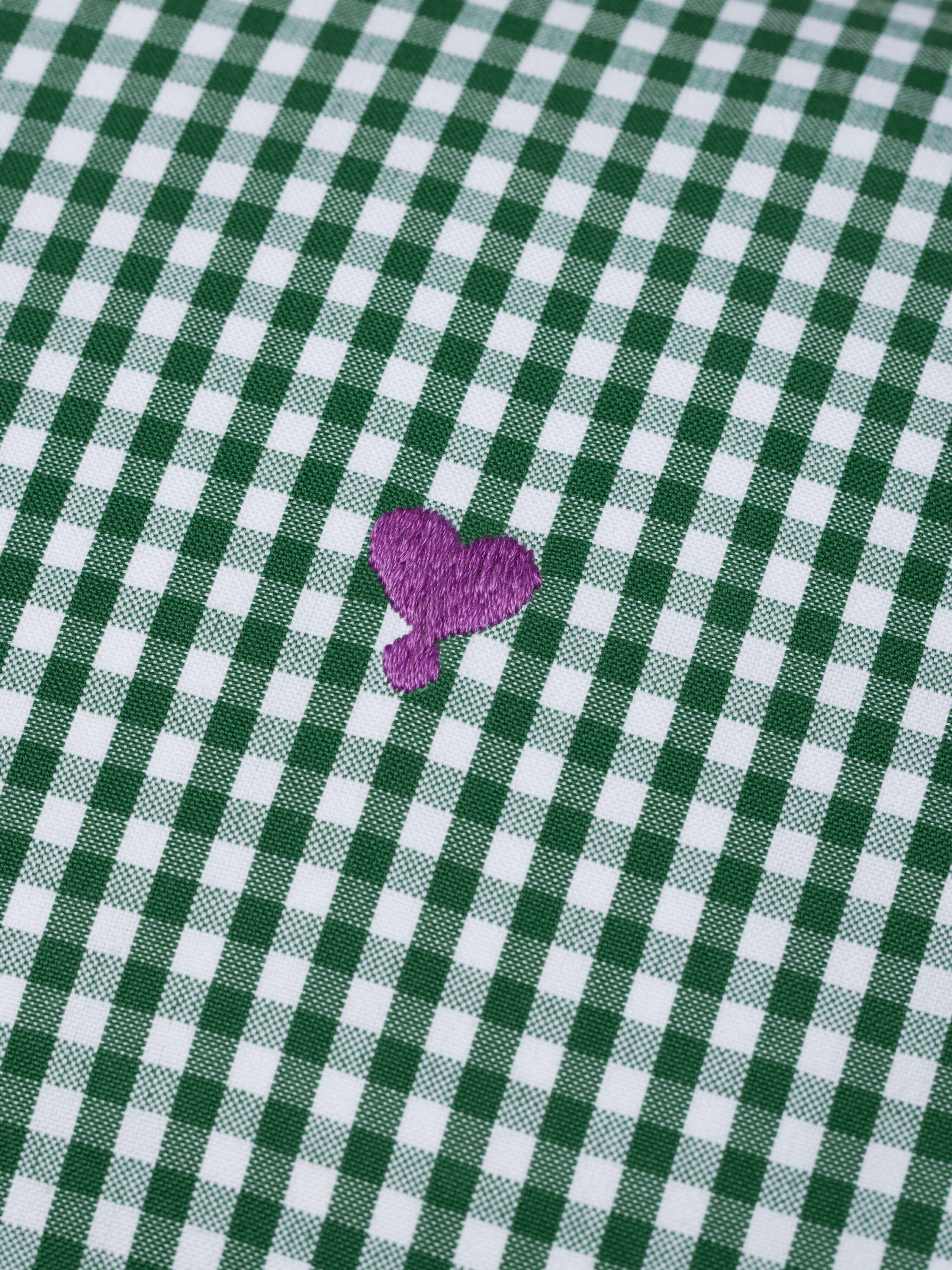 Mila pillow cover with doupion silk frame in vichy light blue and green