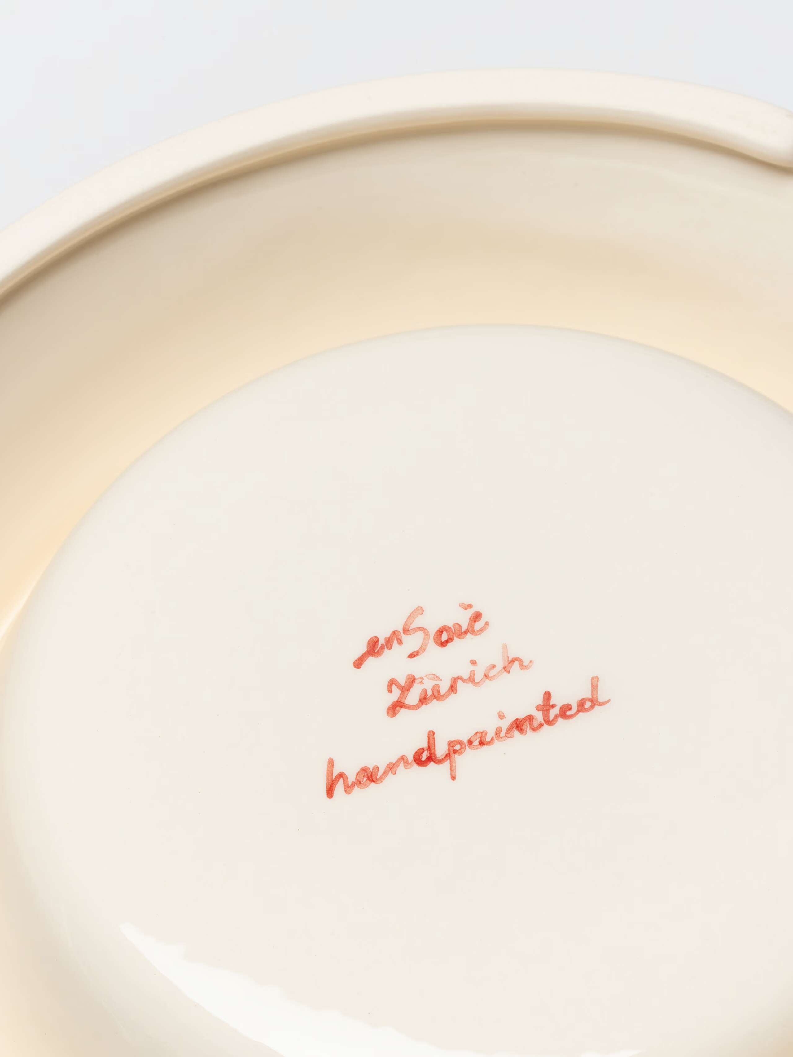 Lucy animal bowl handpainted signature close up