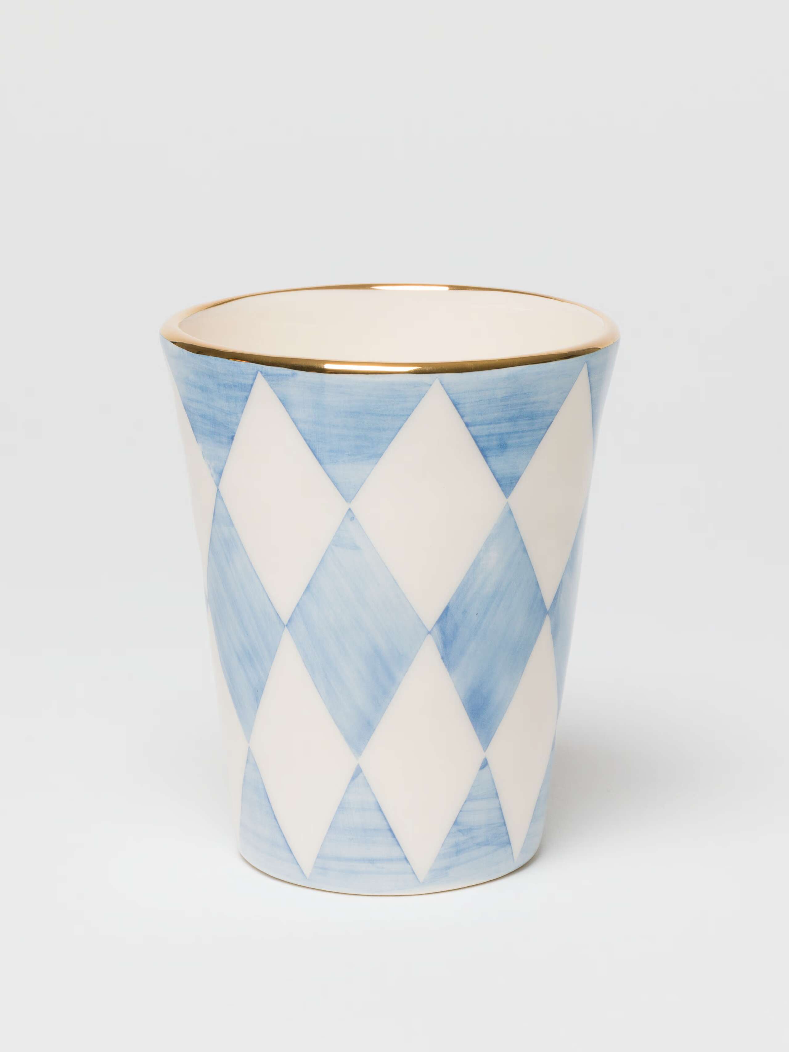 Sourire Cup (XS Vase) in diamond, cerulean blue