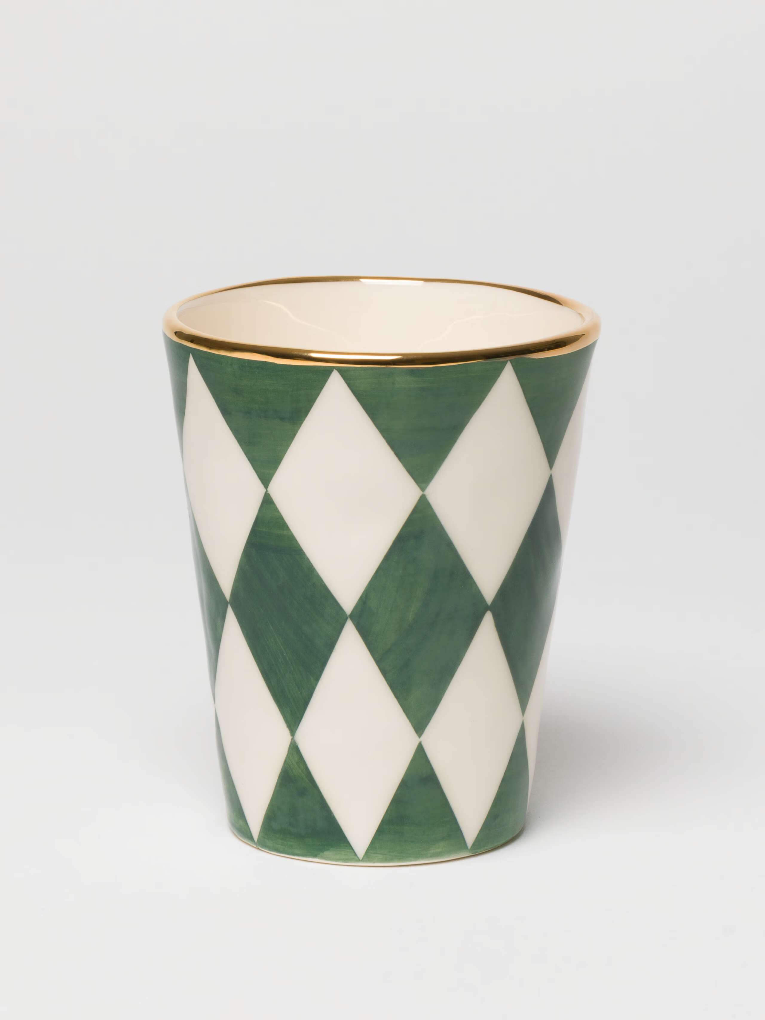 Sourire Cup (XS Vase) in diamond, linden green