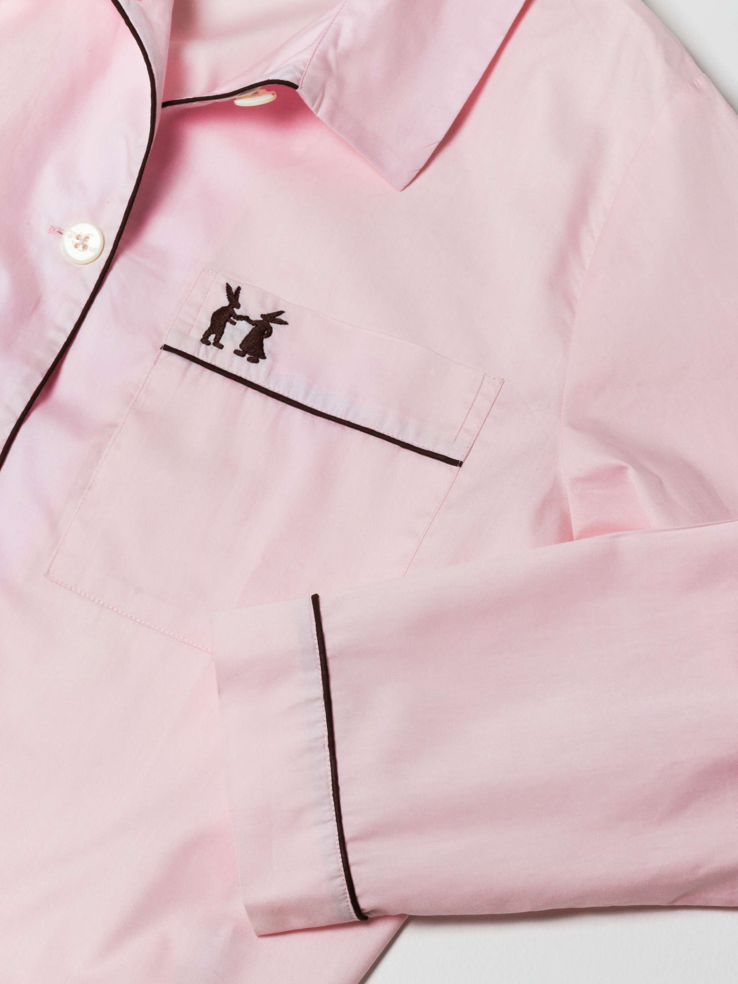 Valentin poplin pyjama set in cotton rose pink