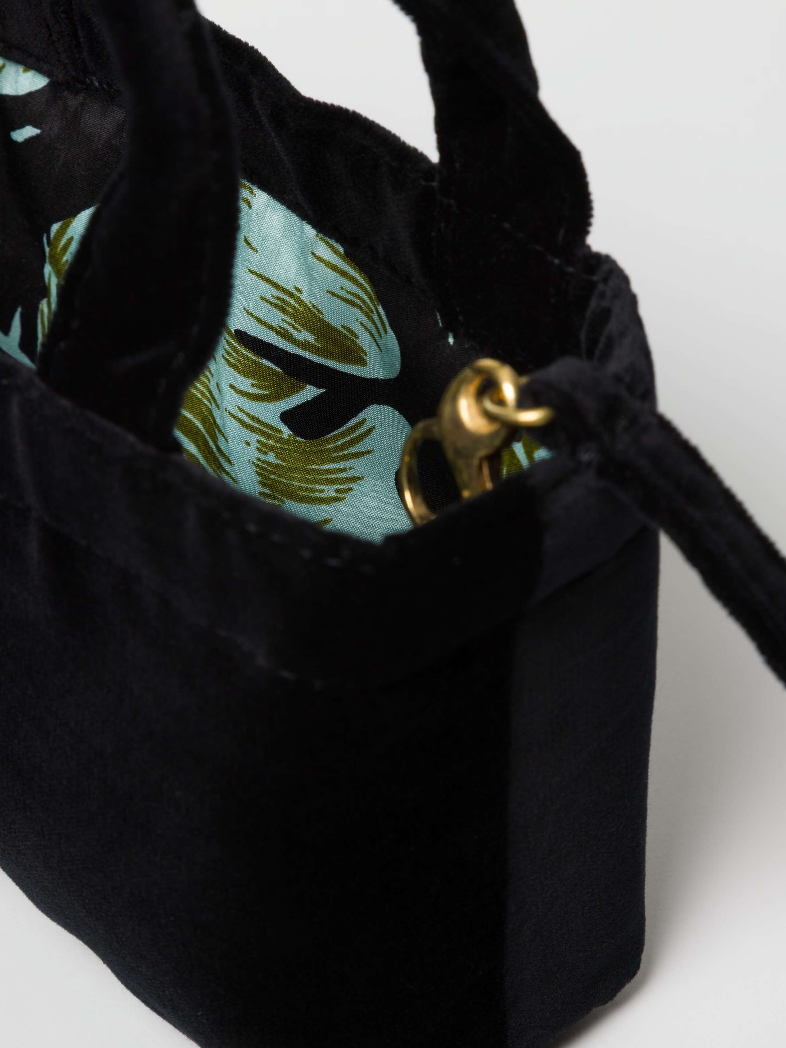 Library bag in black cotton velvet in two sizes