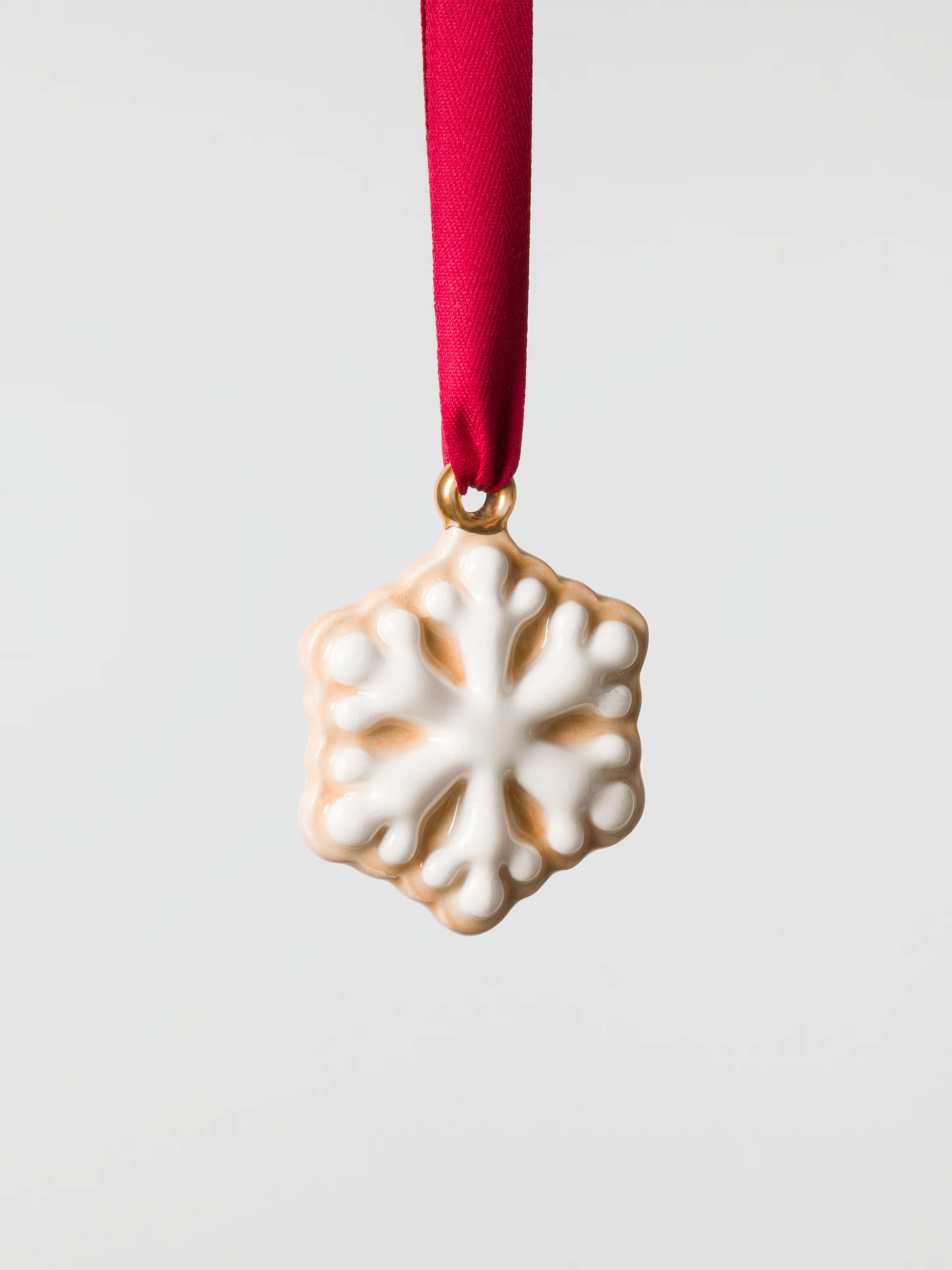 Snowflake Cookie ceramic ornament