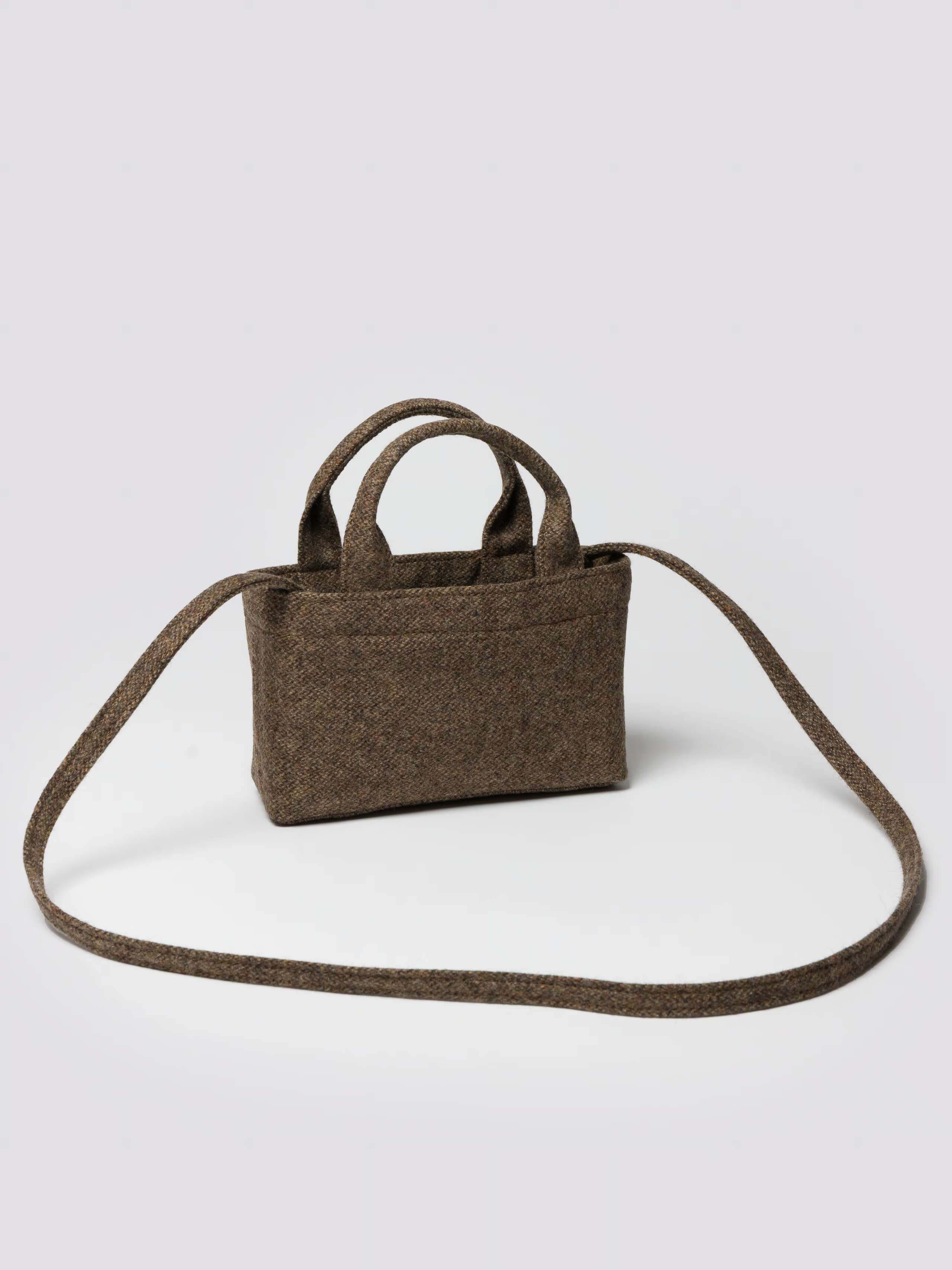 Library Bag Donegal Wool Khaki