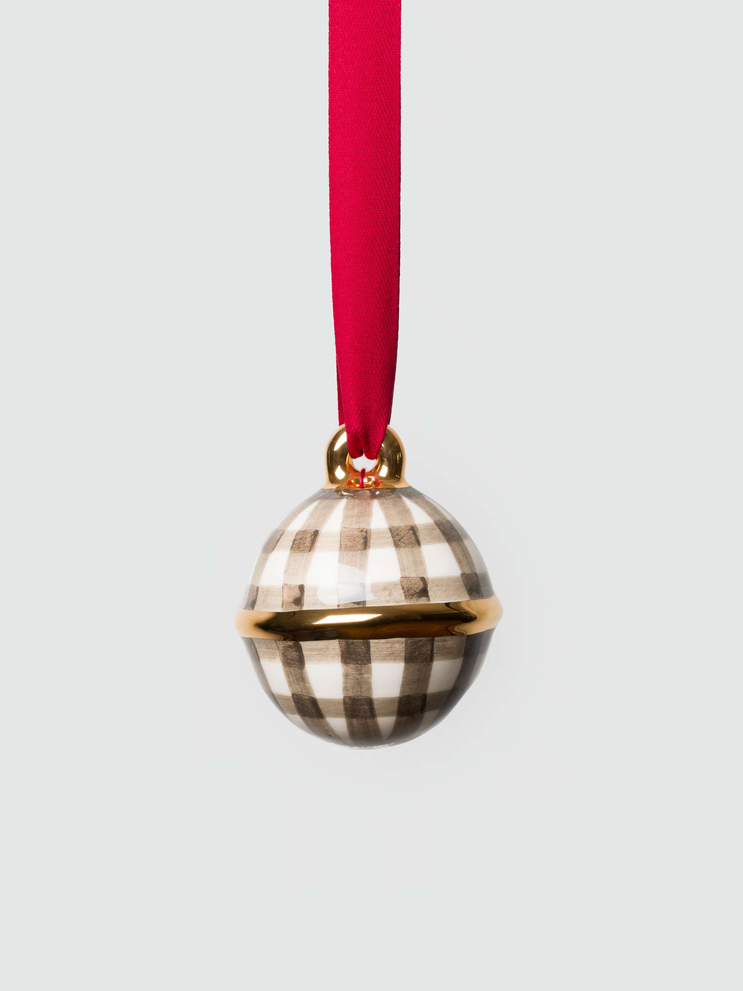 Swissbell ceramic in moon rock vichy check, handpainted