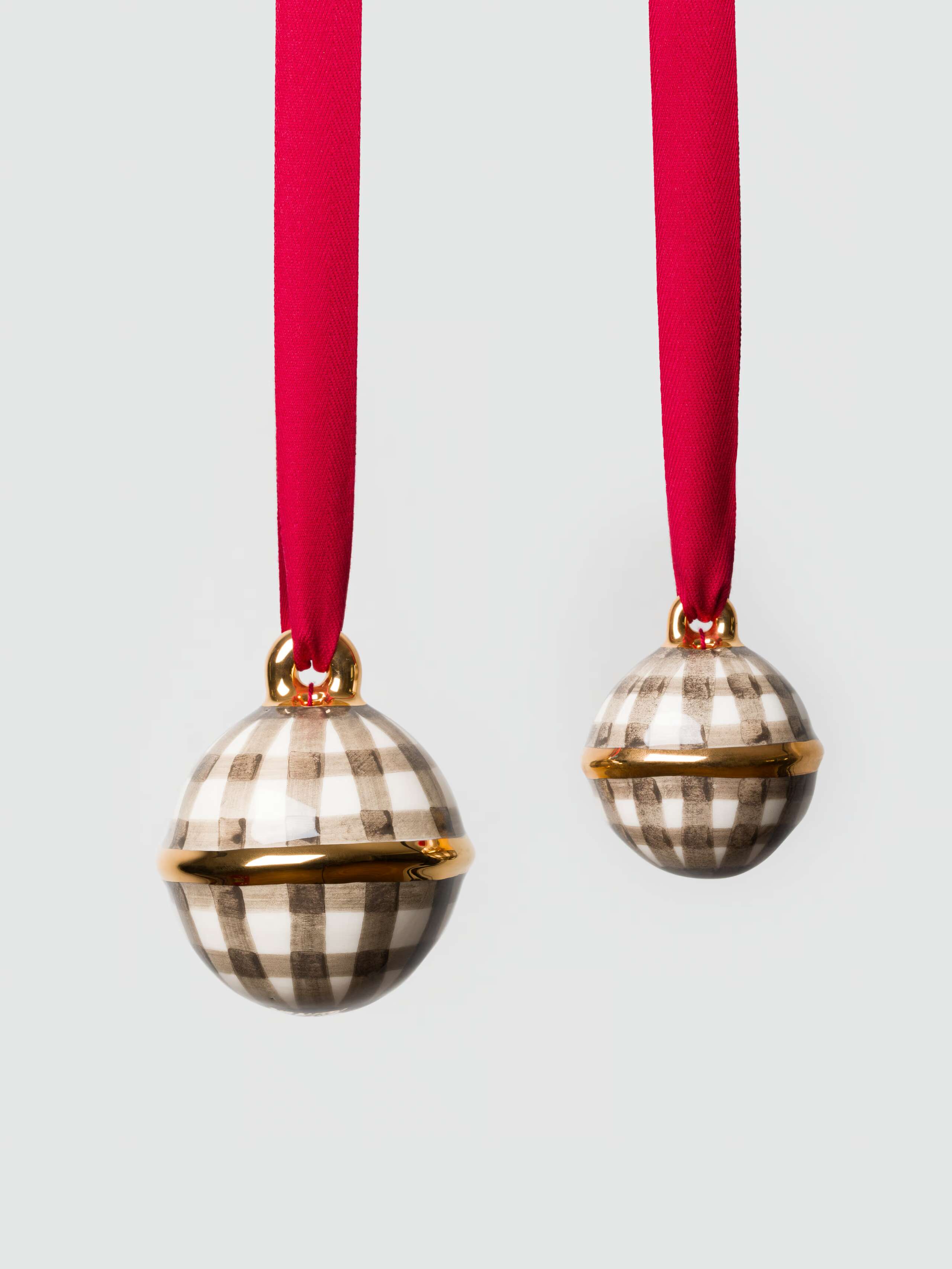 Swissbell ceramic in moon rock vichy check, handpainted