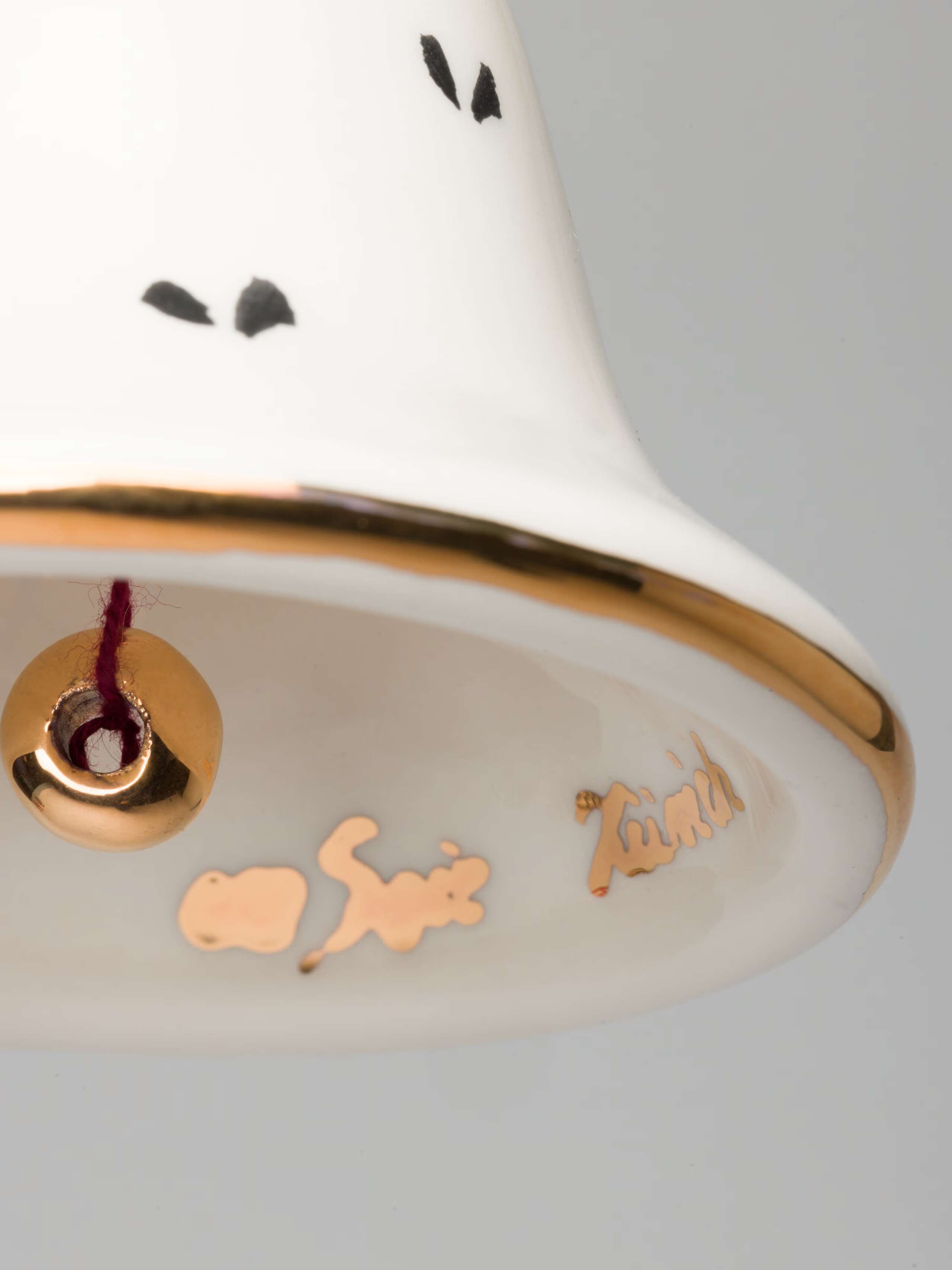 Bell ceramic ornament detail in ermine