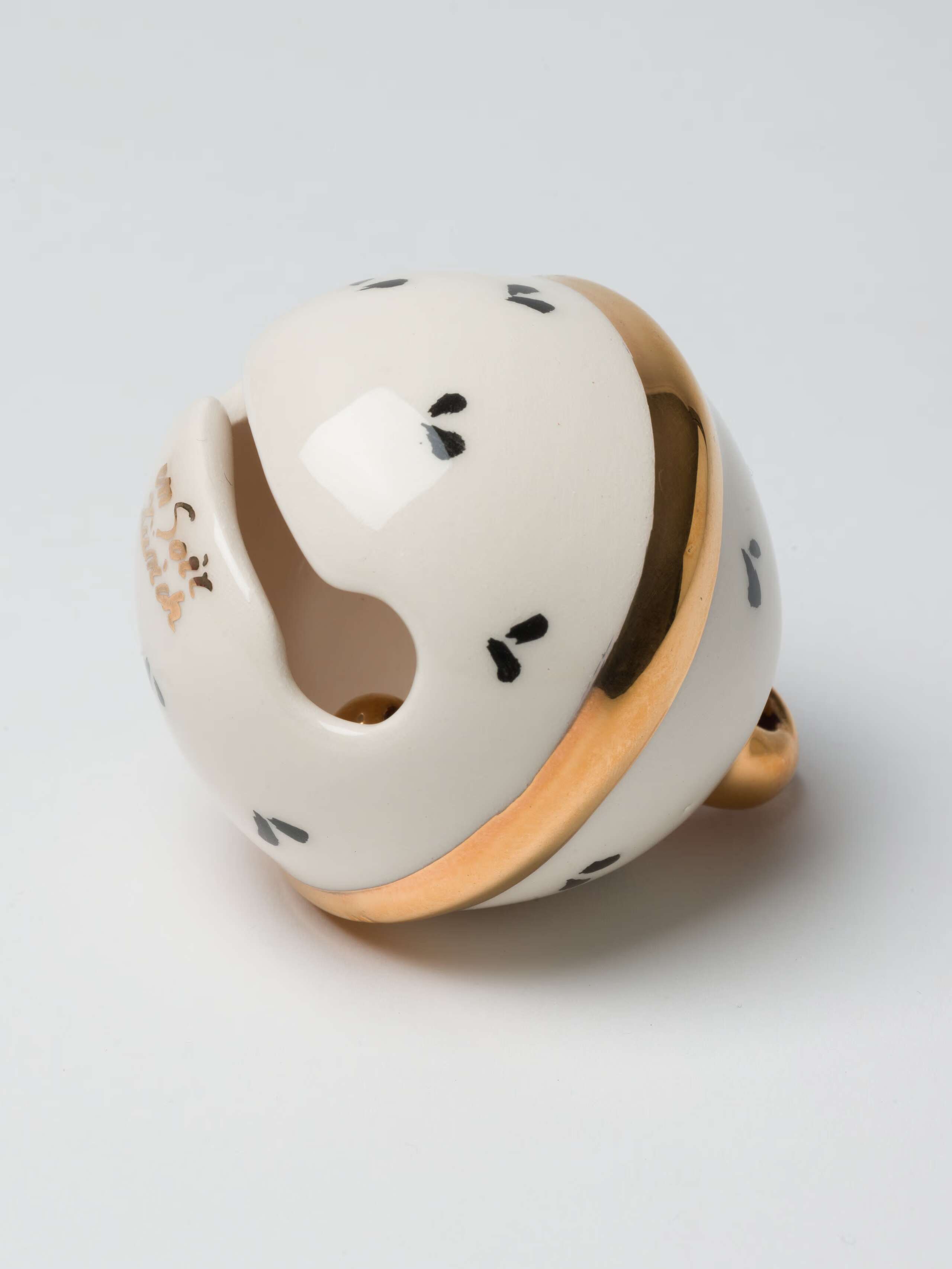 Swissbell ceramic in Ermine, handpainted