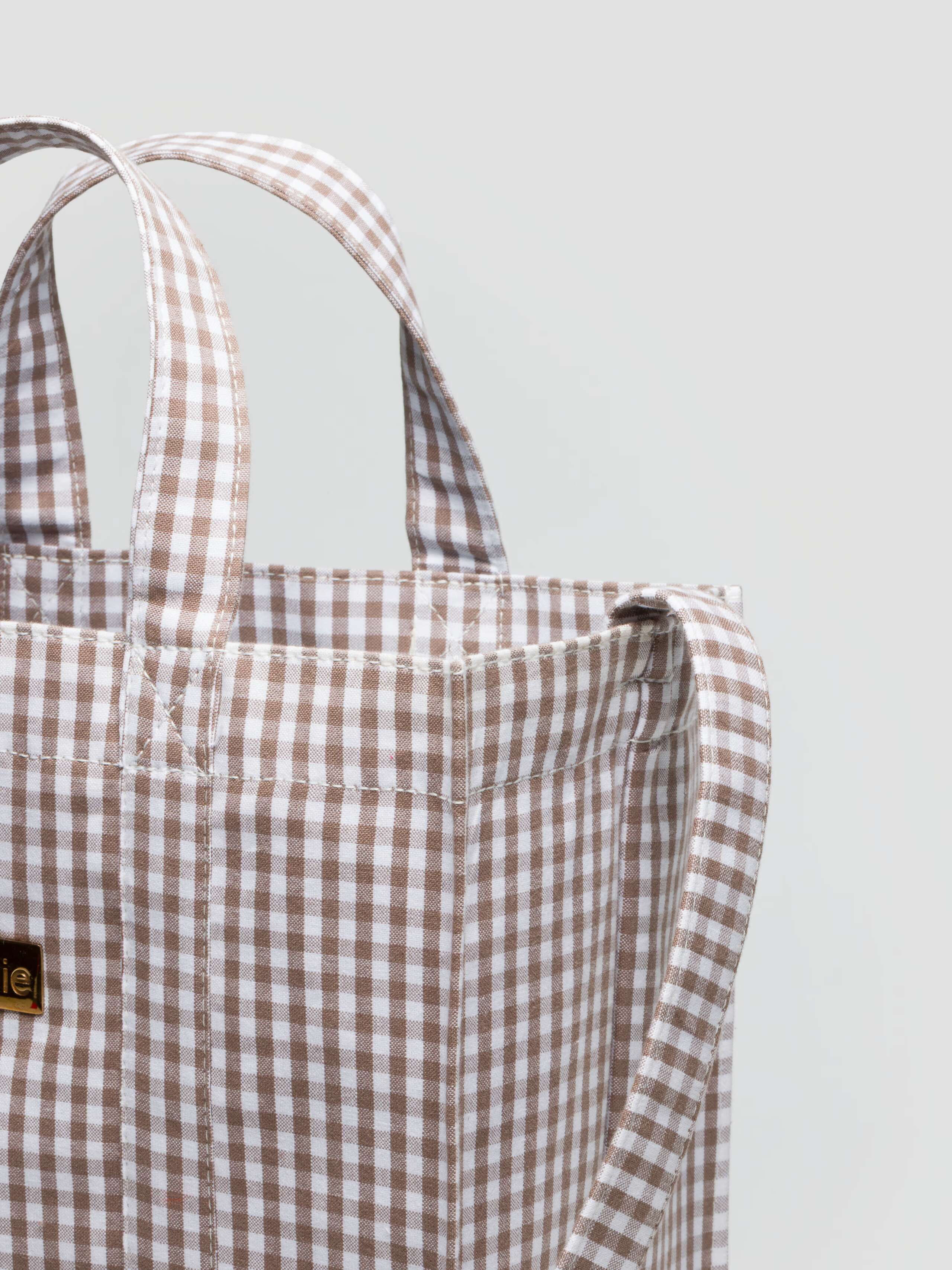 Cabas bag vichy in Moonrock, strap detail