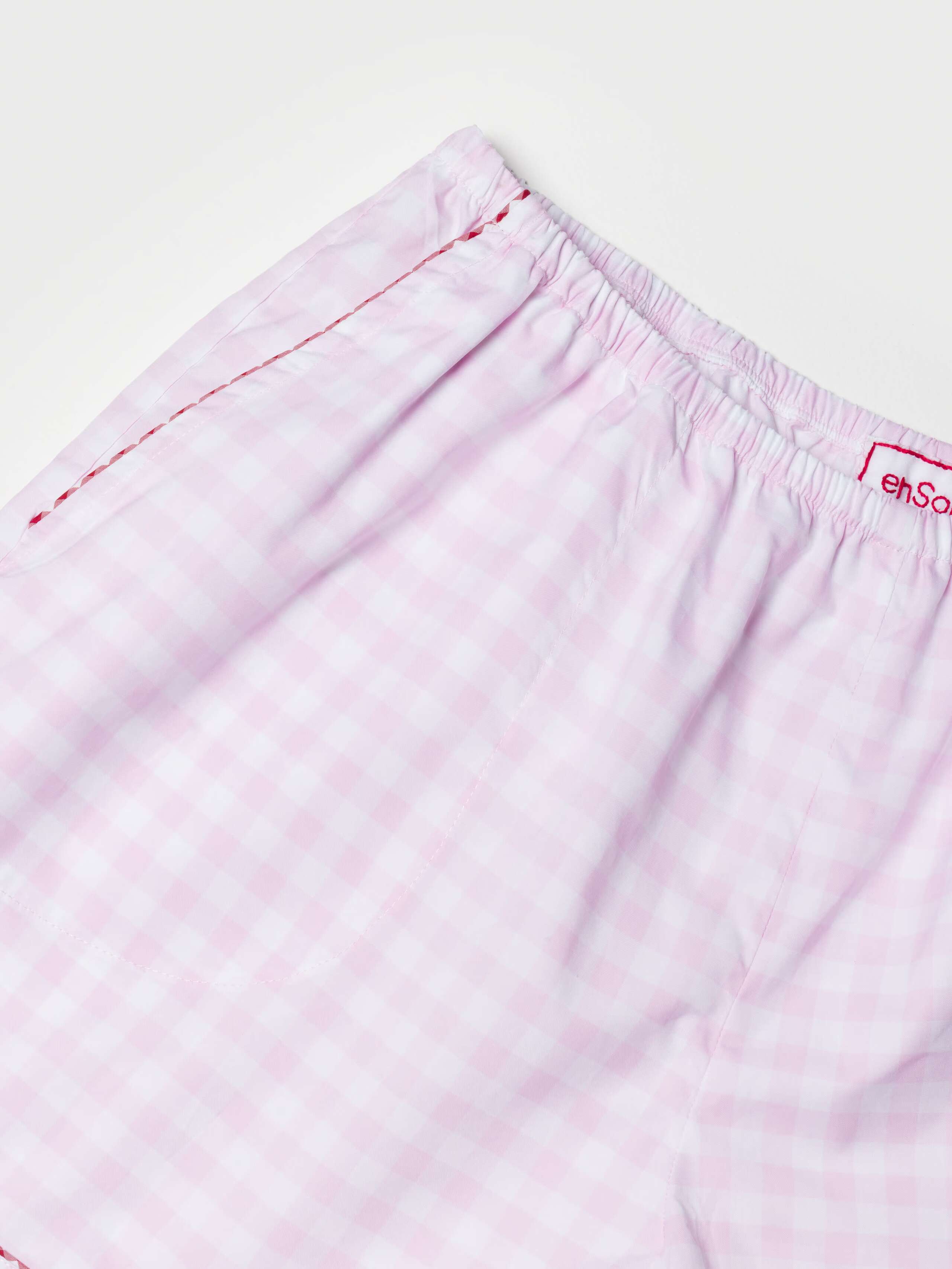 Daydream Set in Evening Rose vichy with calm red vichy piping