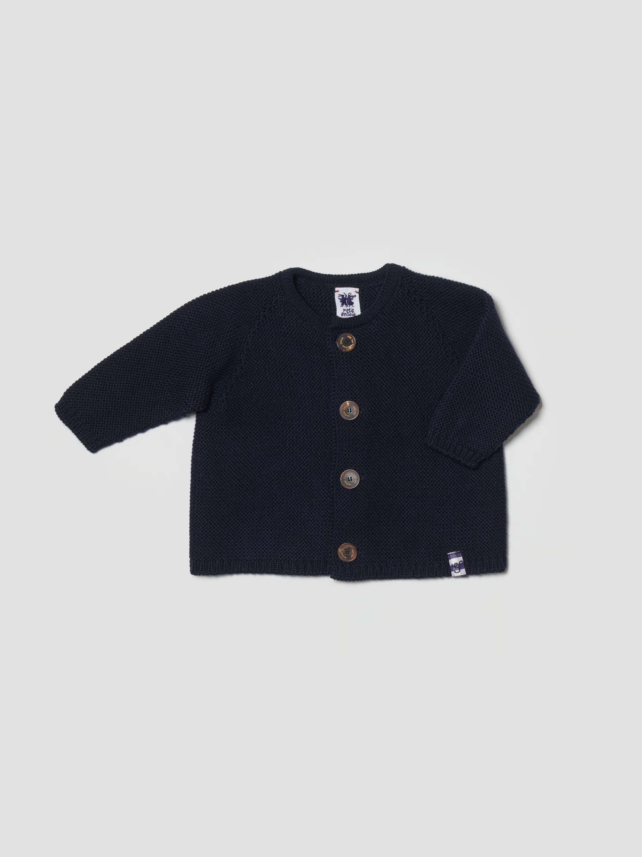 front product shot of NEW BB chunky cardigan navy 