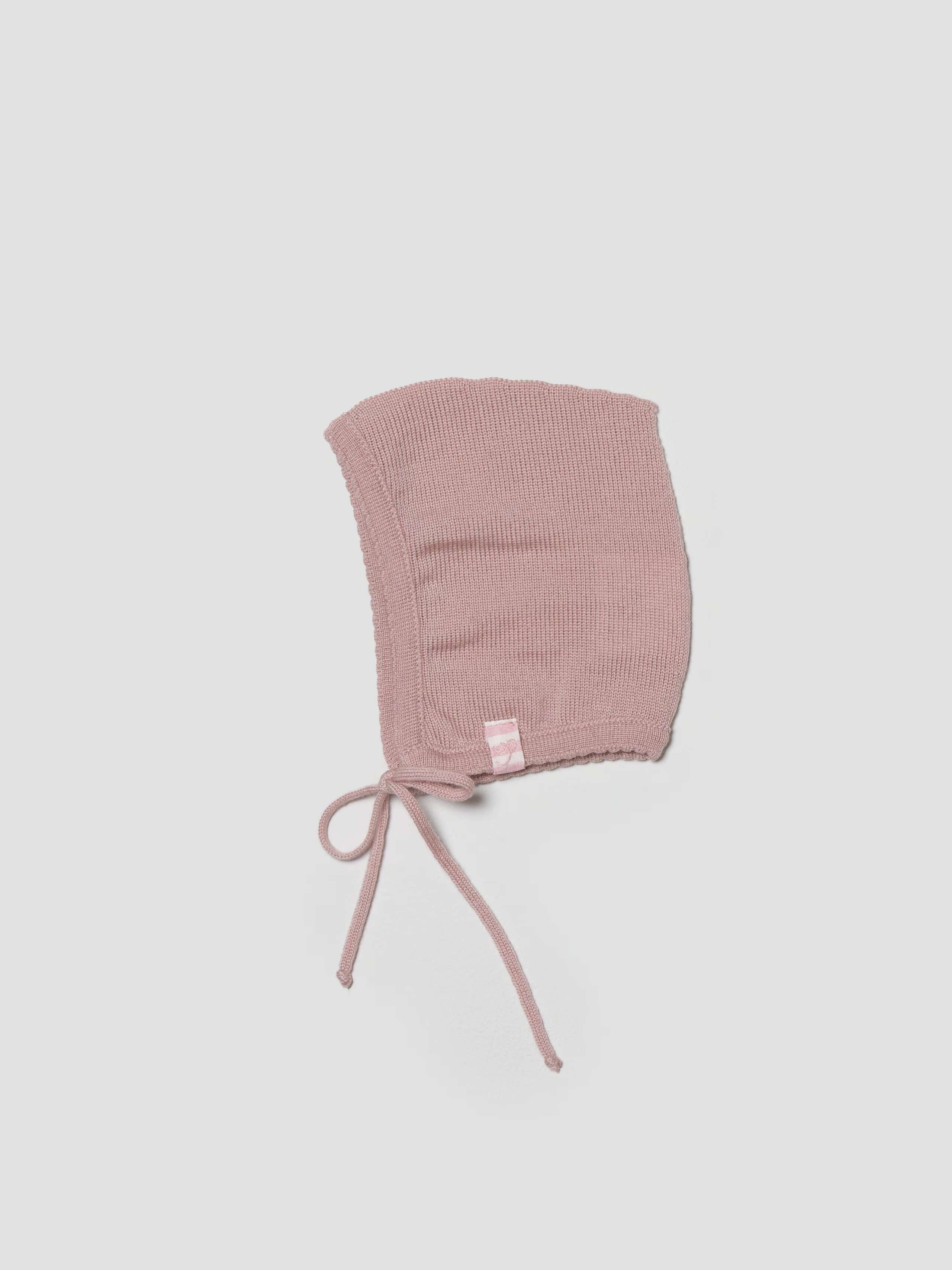 product shot of NEW BB fine knit bonnet pink 