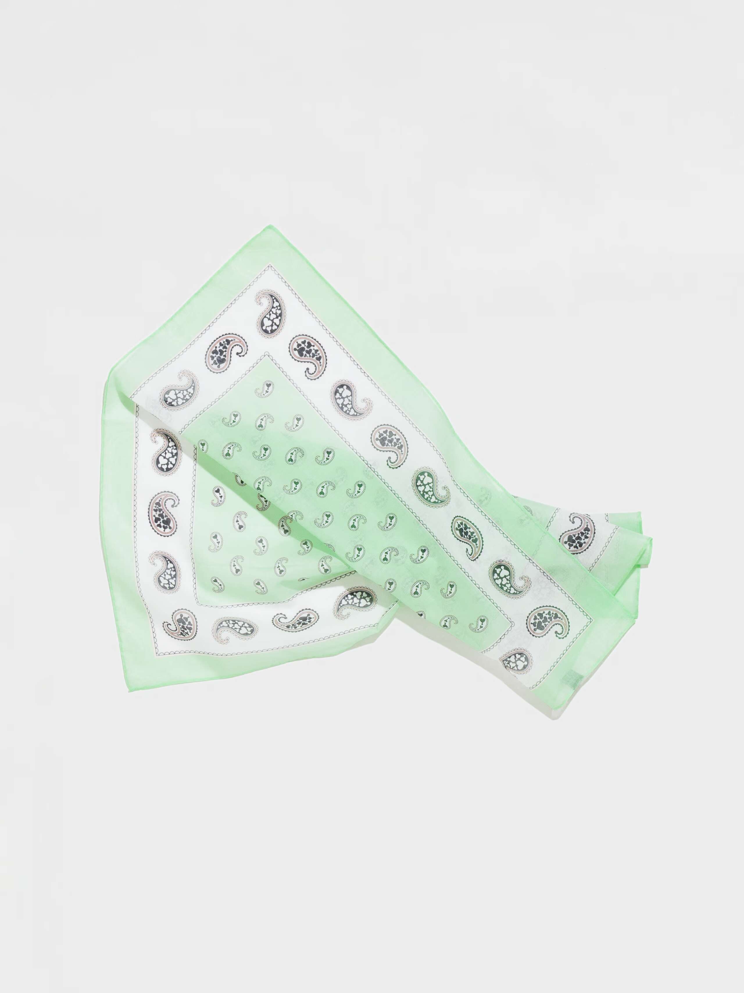 Product Shot of Carre Foulard Paisley Print in Mint