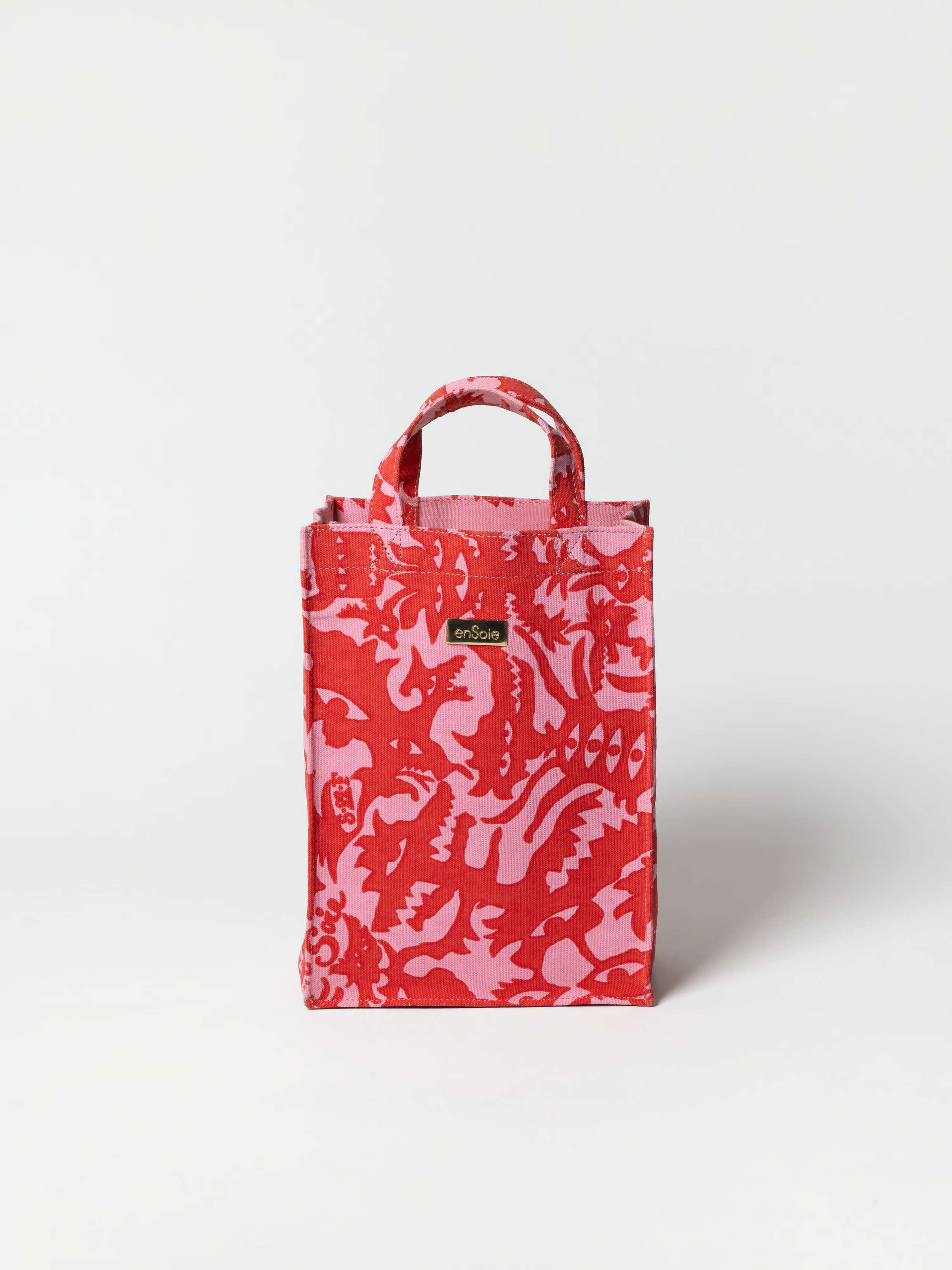 Product Shot of Small Monster Cabas in Pink & Red 