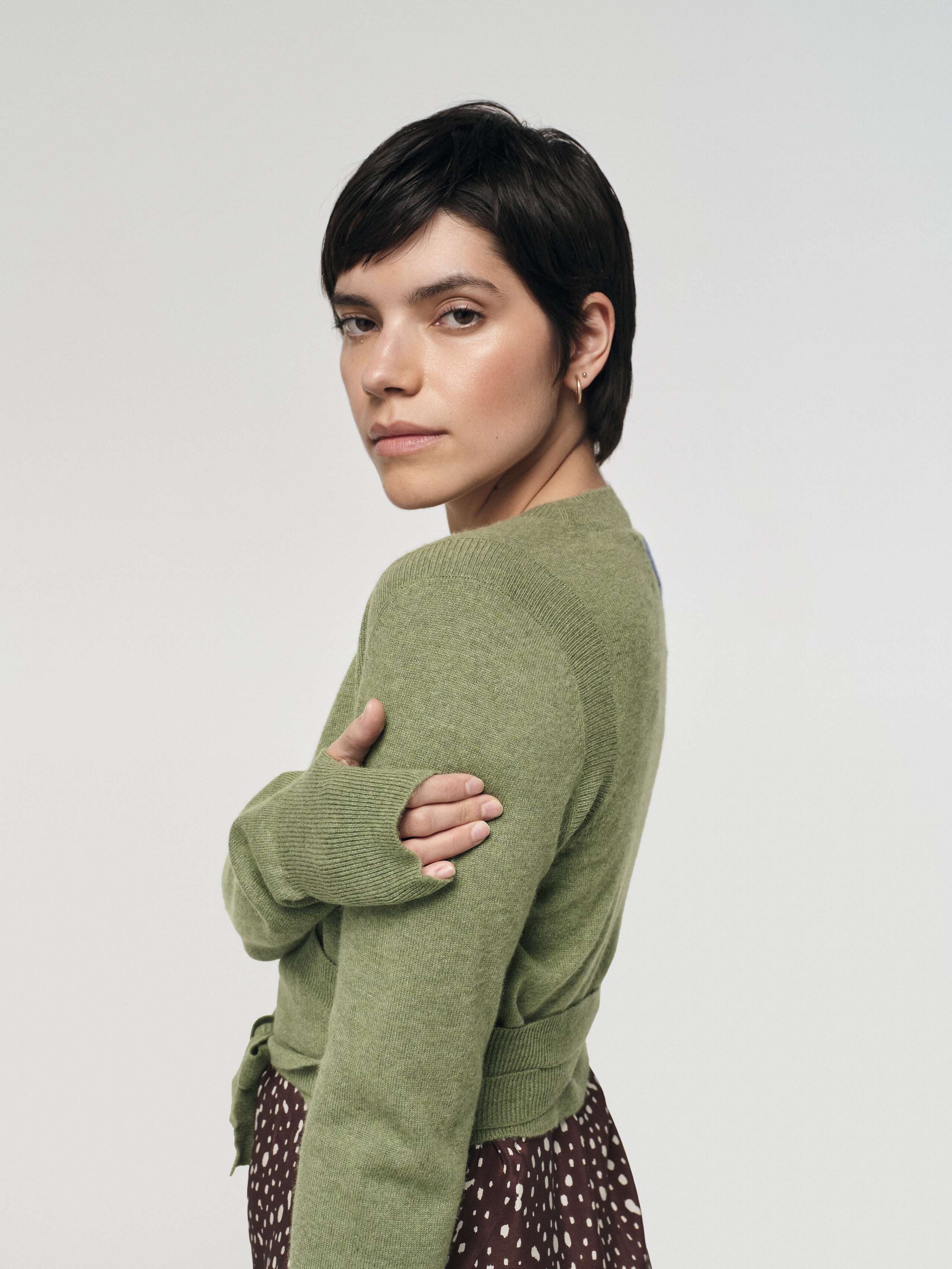 Side Shot of Ballerina Wrap in Green