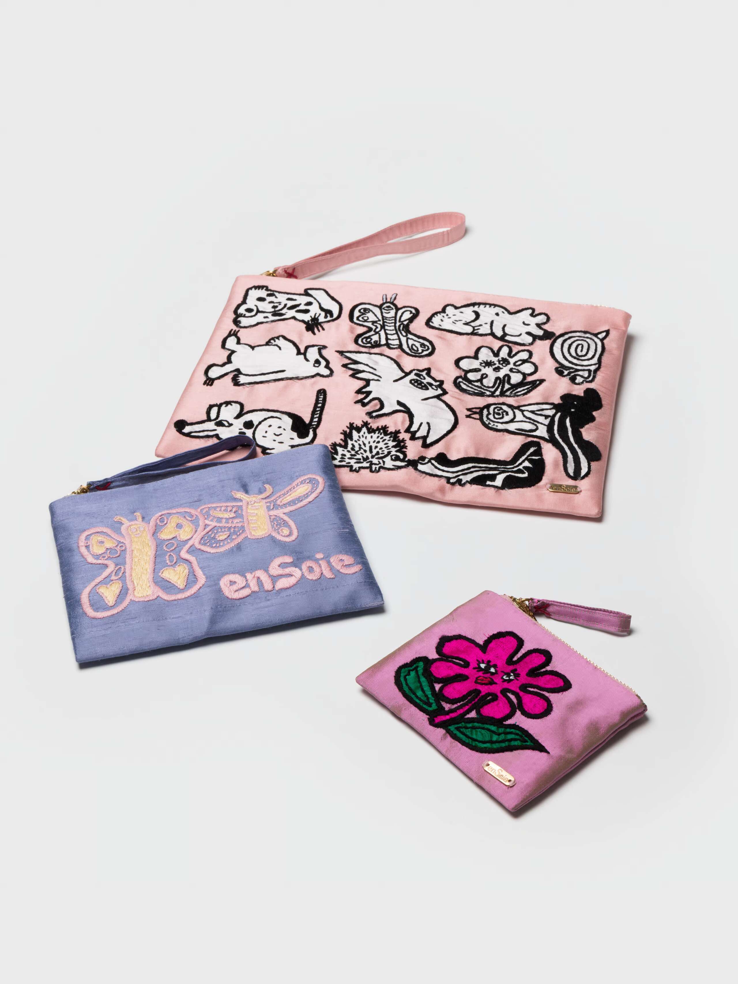 Product shot of all Spring Forest Pouches together 