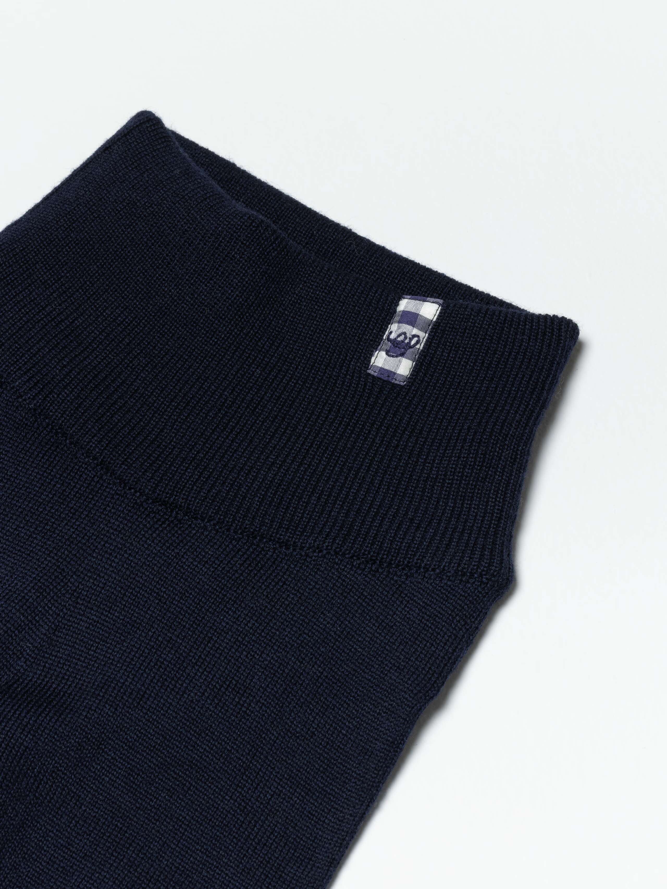 Detail Shot of Fine Knit Pants in Dark Navy