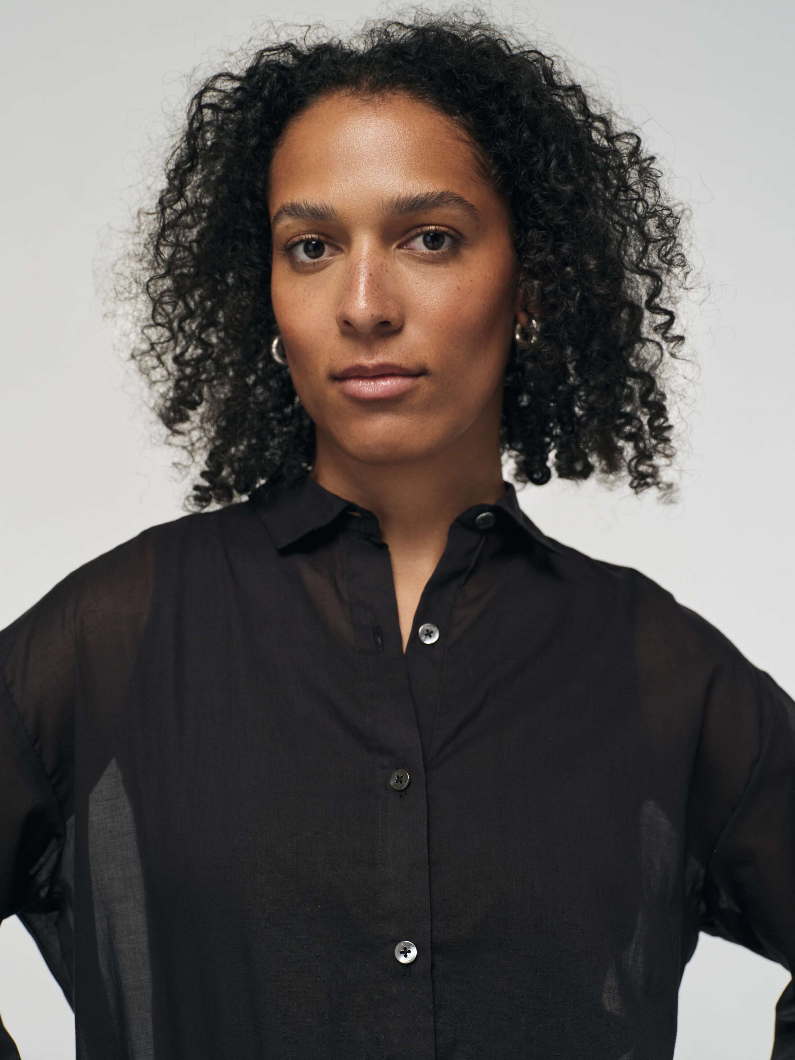 Francesca blouse in cotton voile, black