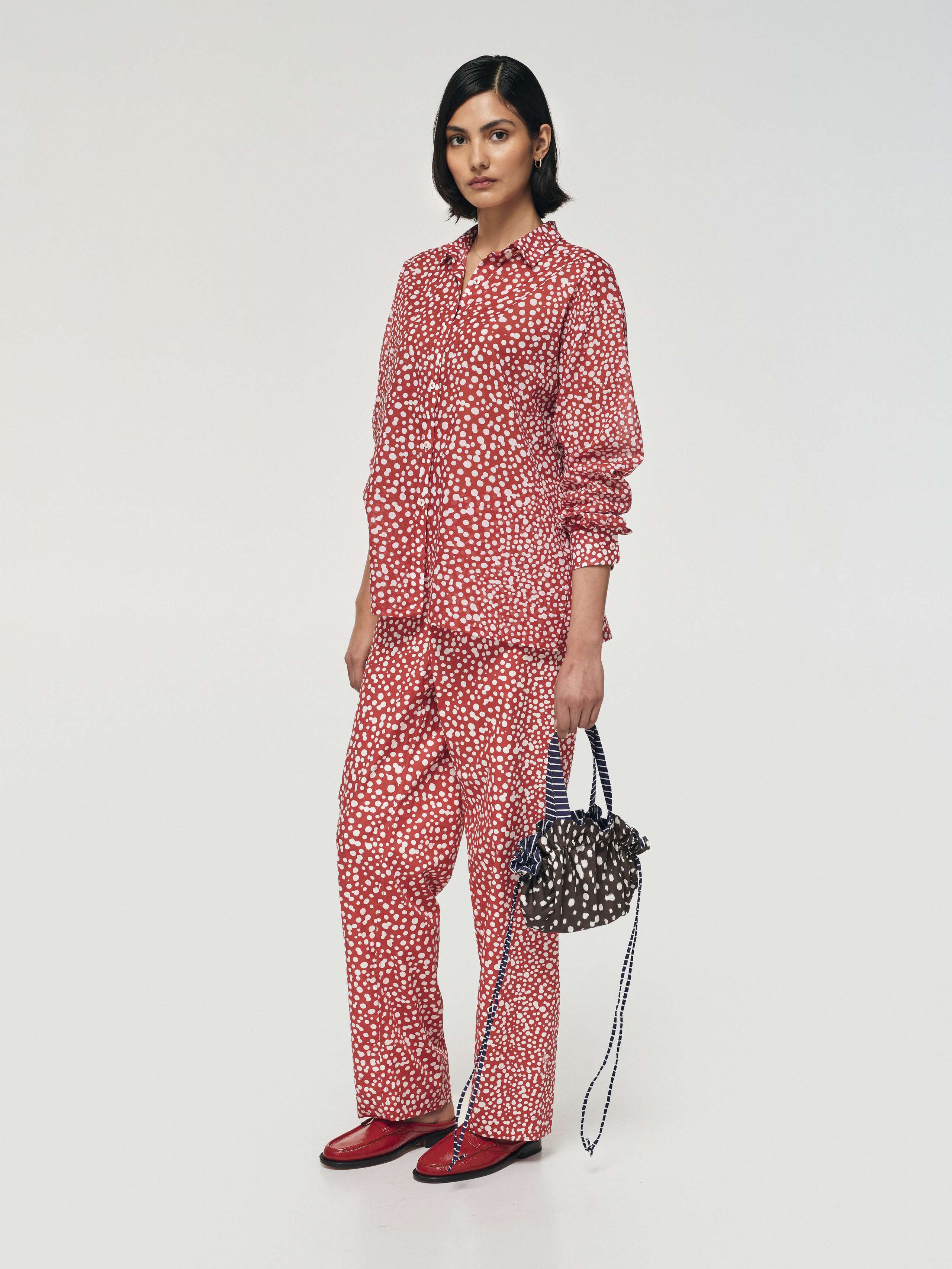 Francesca blouse in red dot print