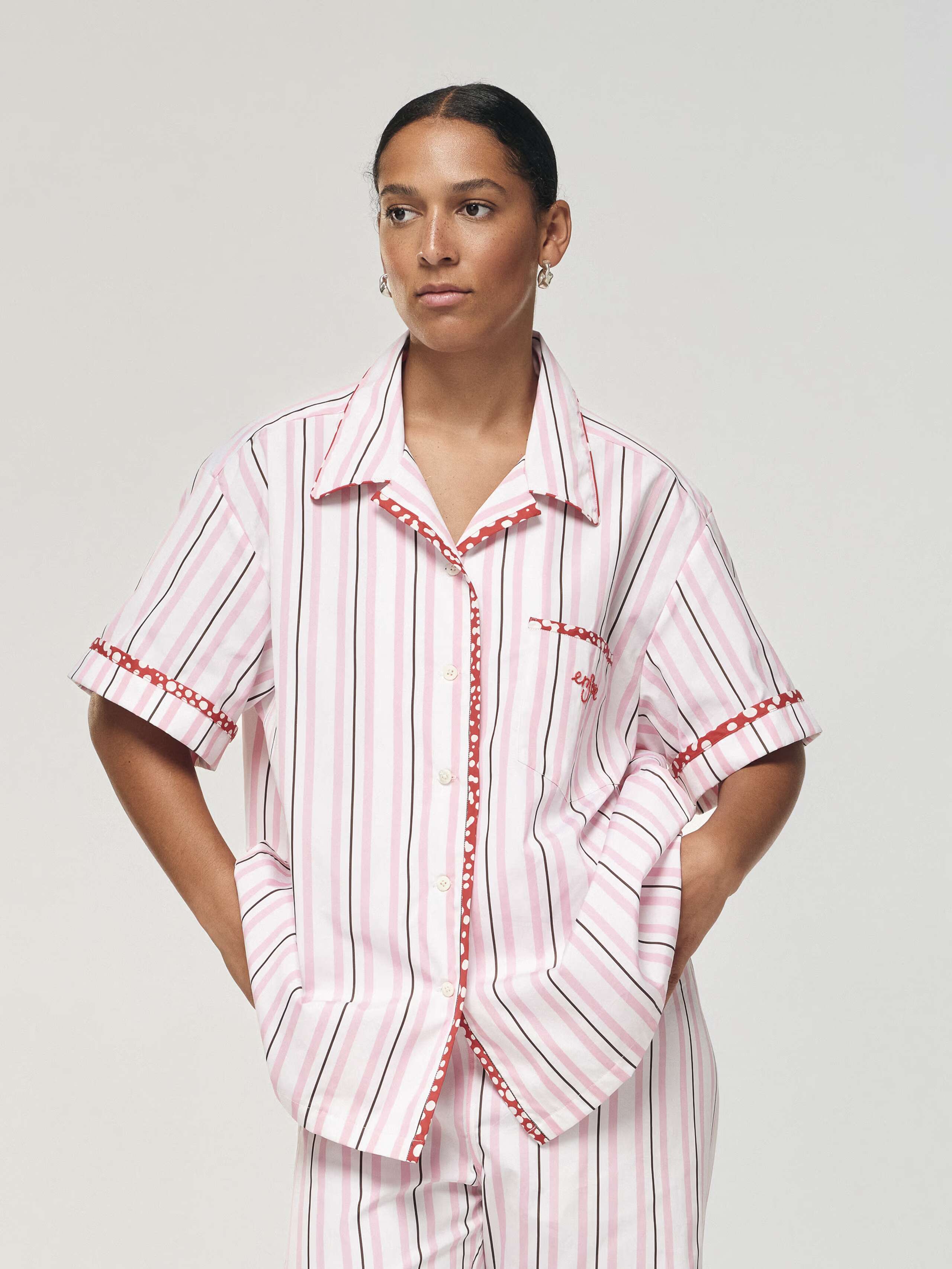 Tanner shirt in rose stripes