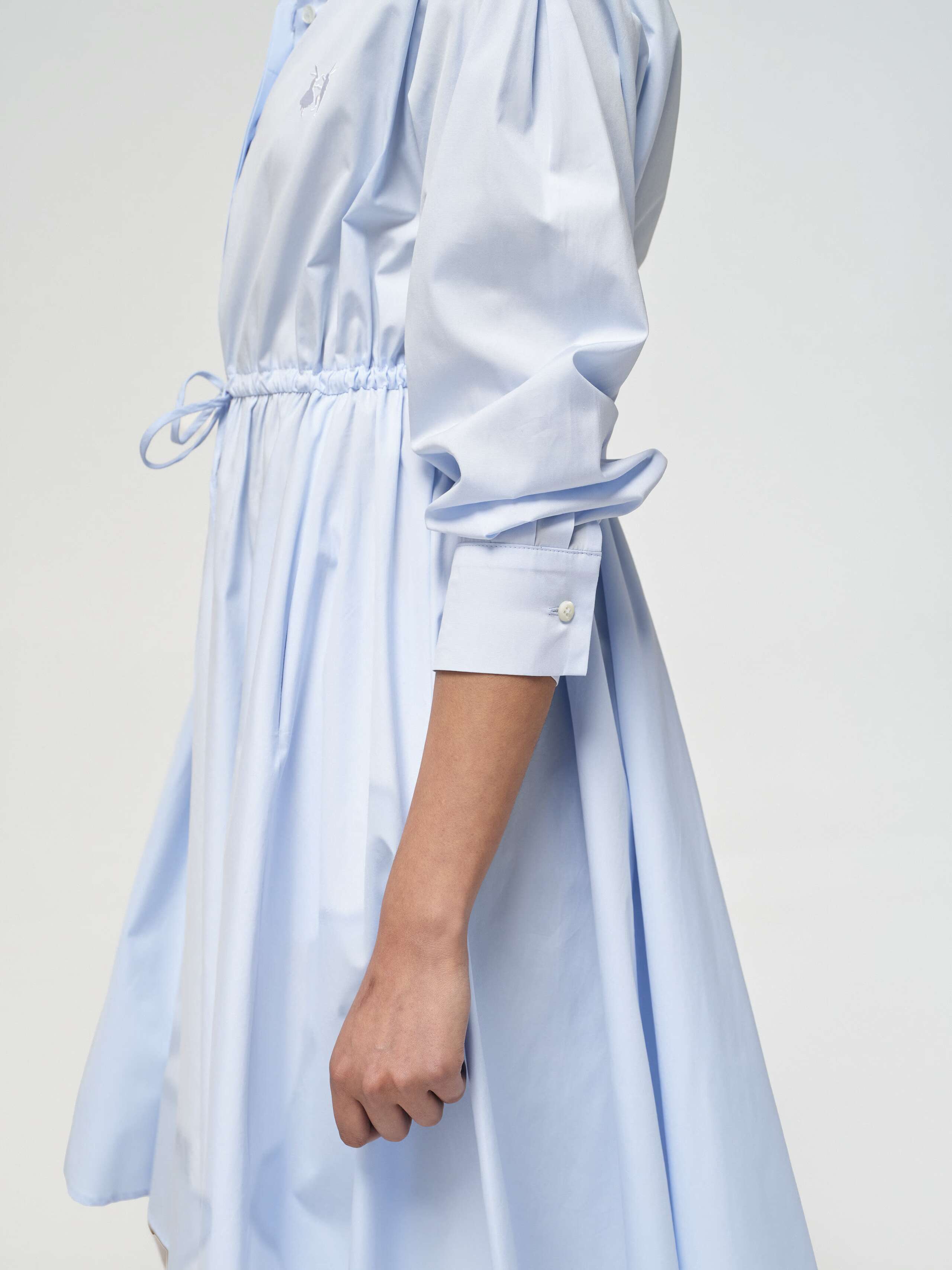 Juniper poplin dress in light blue