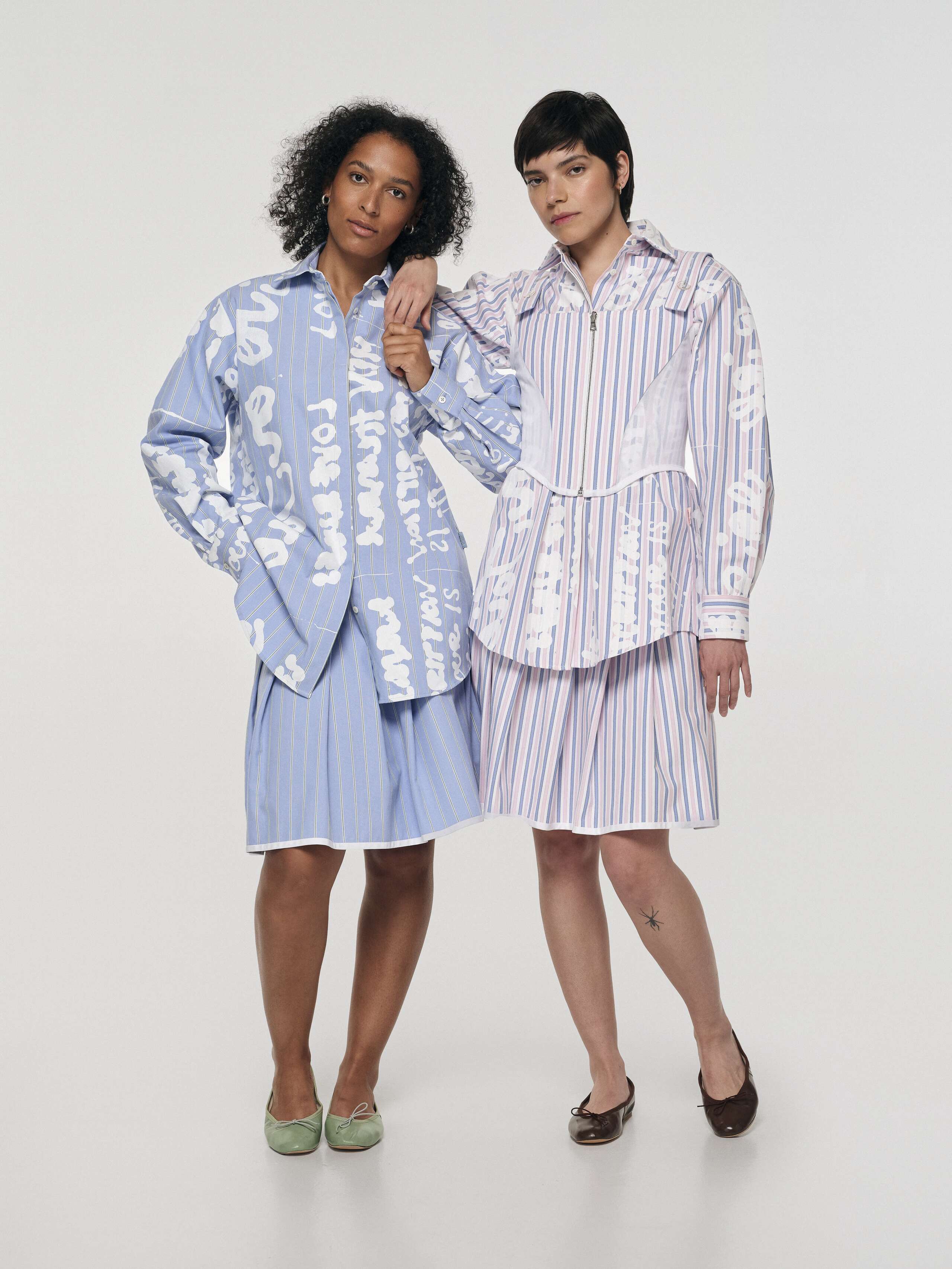 Lola Blouse in cotton, oxford stripes