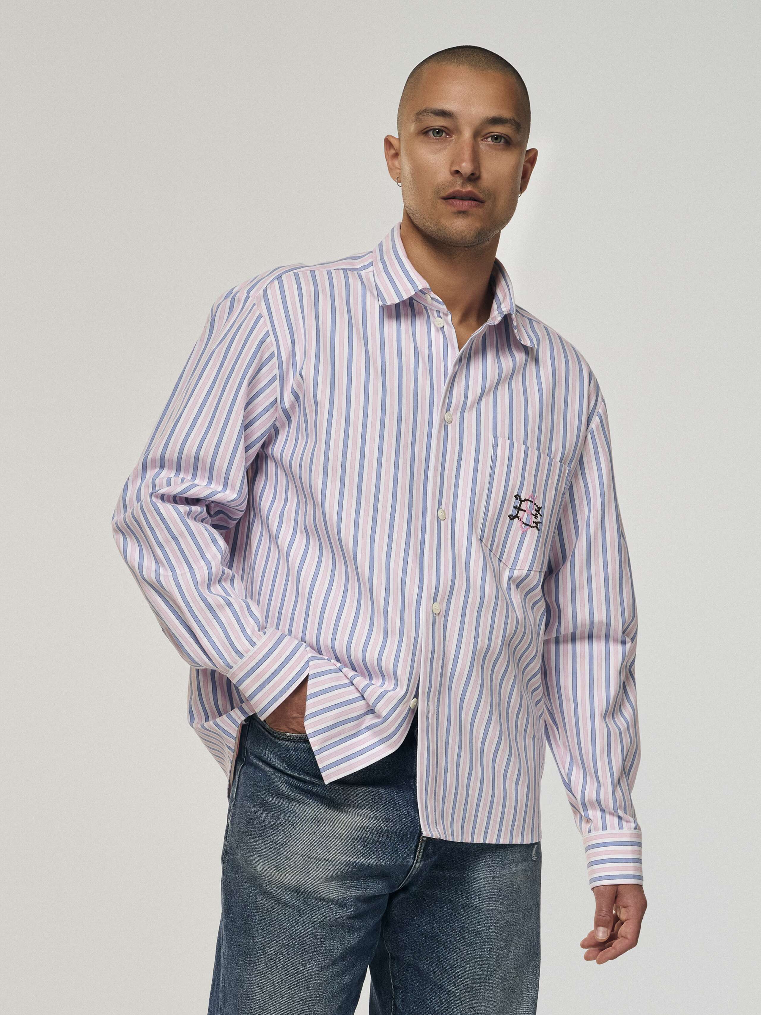 Otto Shirt, oxford stripes in rose